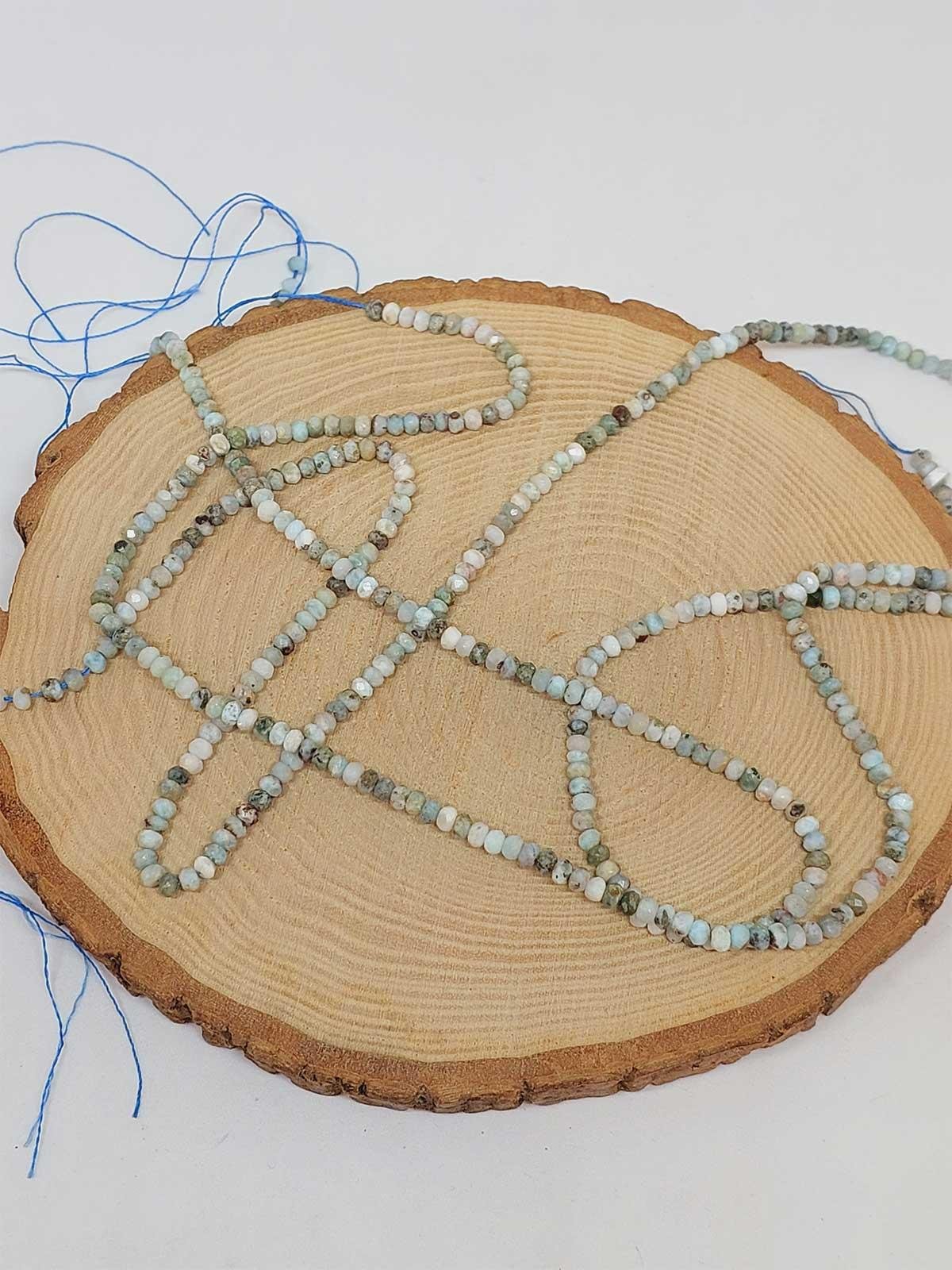 Çeyrek Dizi (9cm uzunluğundadır!) Larimar Taşı Çeyrek Dizi 2.5*3.5mm (51218)