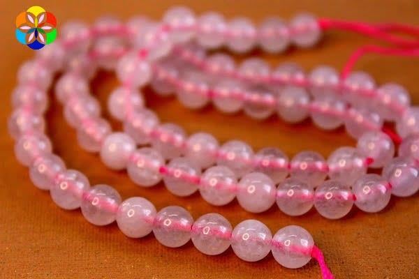 Çeyrek Dizi (9cm uzunluğundadır!) Pembe Kuvars Taşı Çeyrek Dizi 6mm