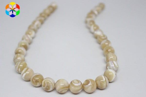 Çeyrek Dizi (9cm uzunluğundadır!) Sedef Taşı Çeyrek Dizi 12mm (Karamel)