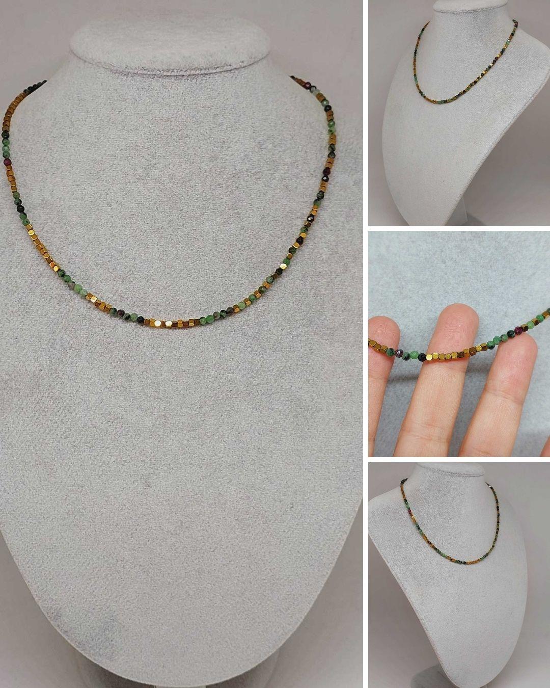 Dream Serisi Anyolit (Rubizoit- Rubyzoisit) Taşı 3mm Kolye (45936)