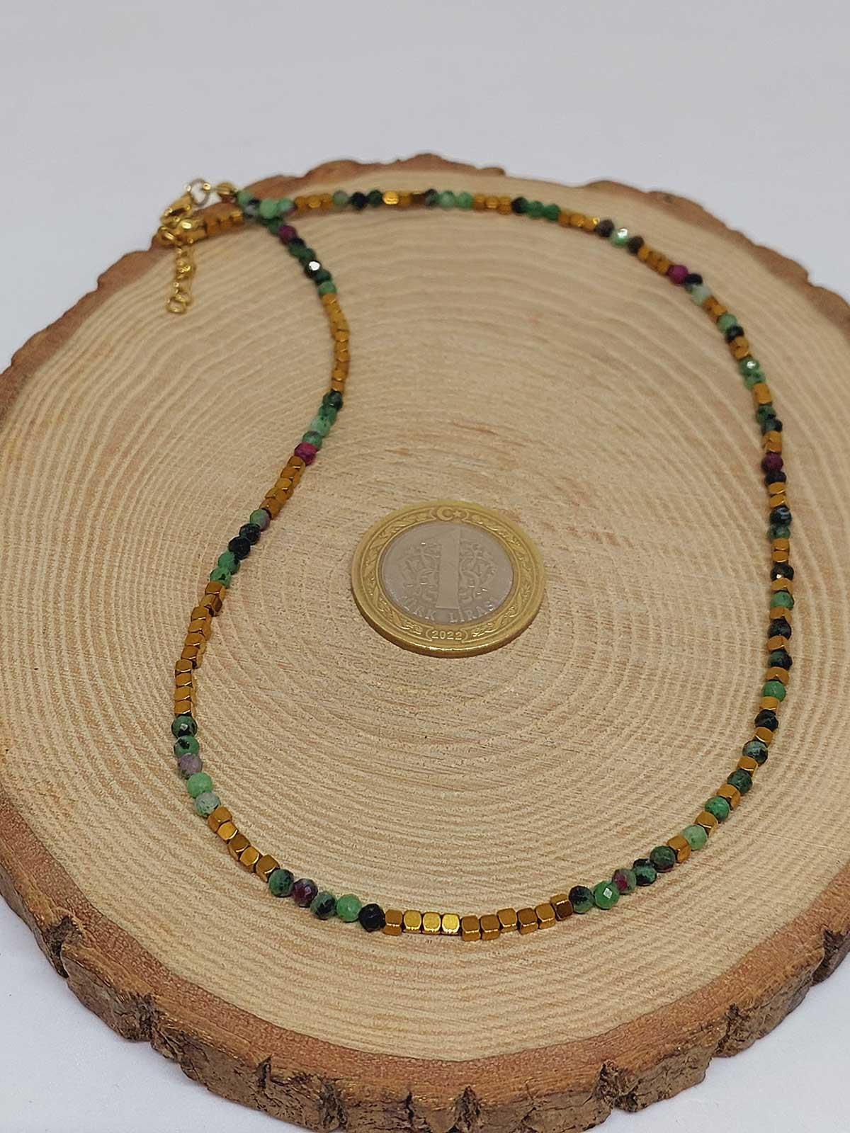 Dream Serisi Anyolit (Rubizoit- Rubyzoisit) Taşı 3mm Kolye (45936)