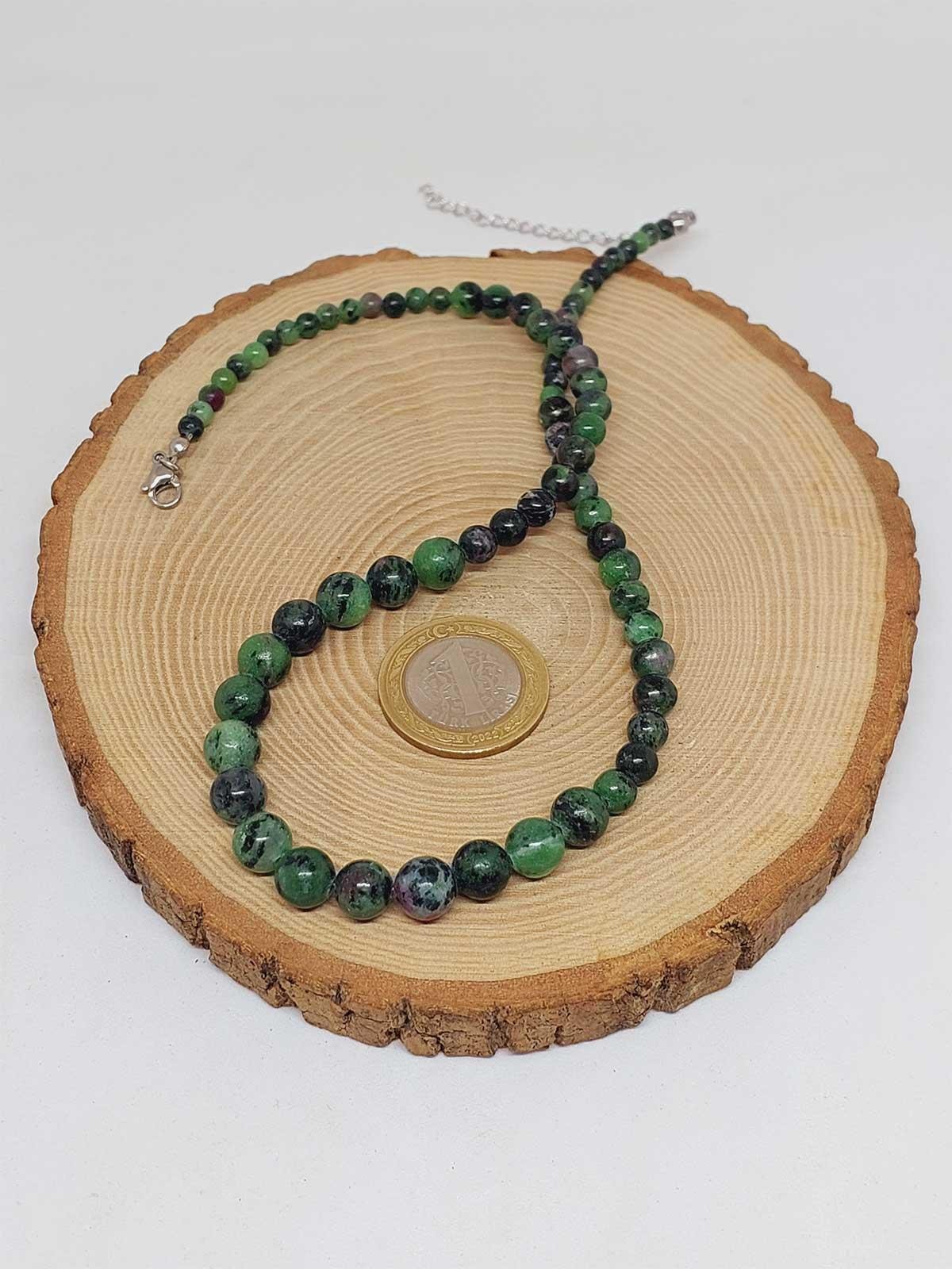 Galaksi Serisi Anyolit (Rubizoit Rubyzoisit) Taşı Tasarım Kolye