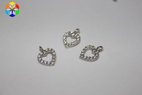 Gümüş Mini Kalp Tek Delikli