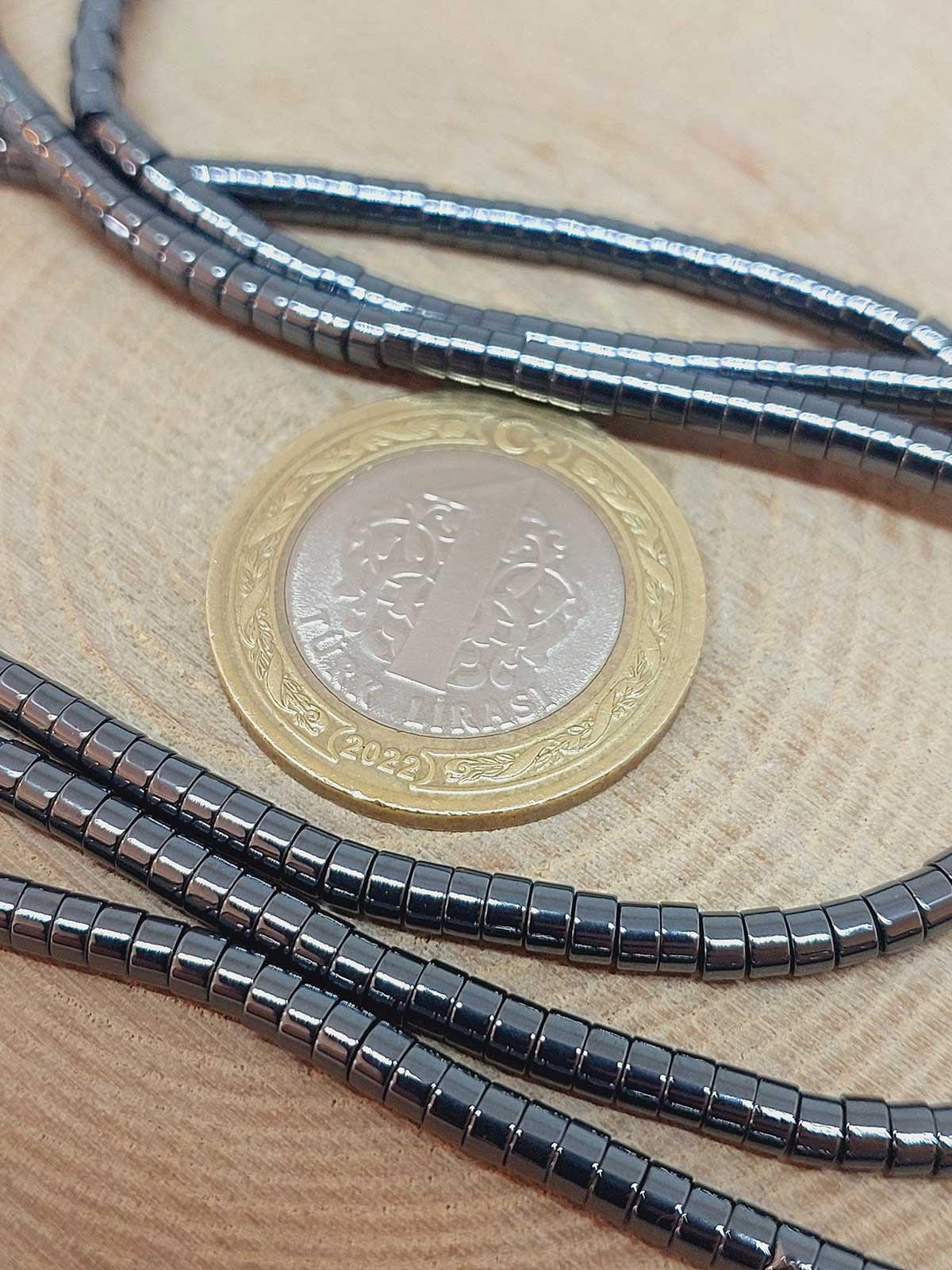 Hematit Taşı Silindir Şekilli 2*3mm Dizi (56070)