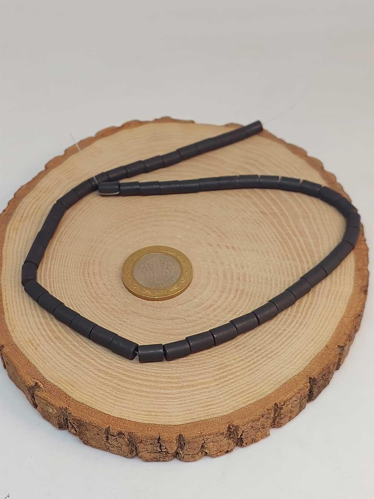 Hematit Taşı YARIM Dizi 5.5*8mm (49600) (18cm uzunluğundadır)