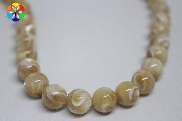 Sedef Taşı Dizi 10mm (Karamel)