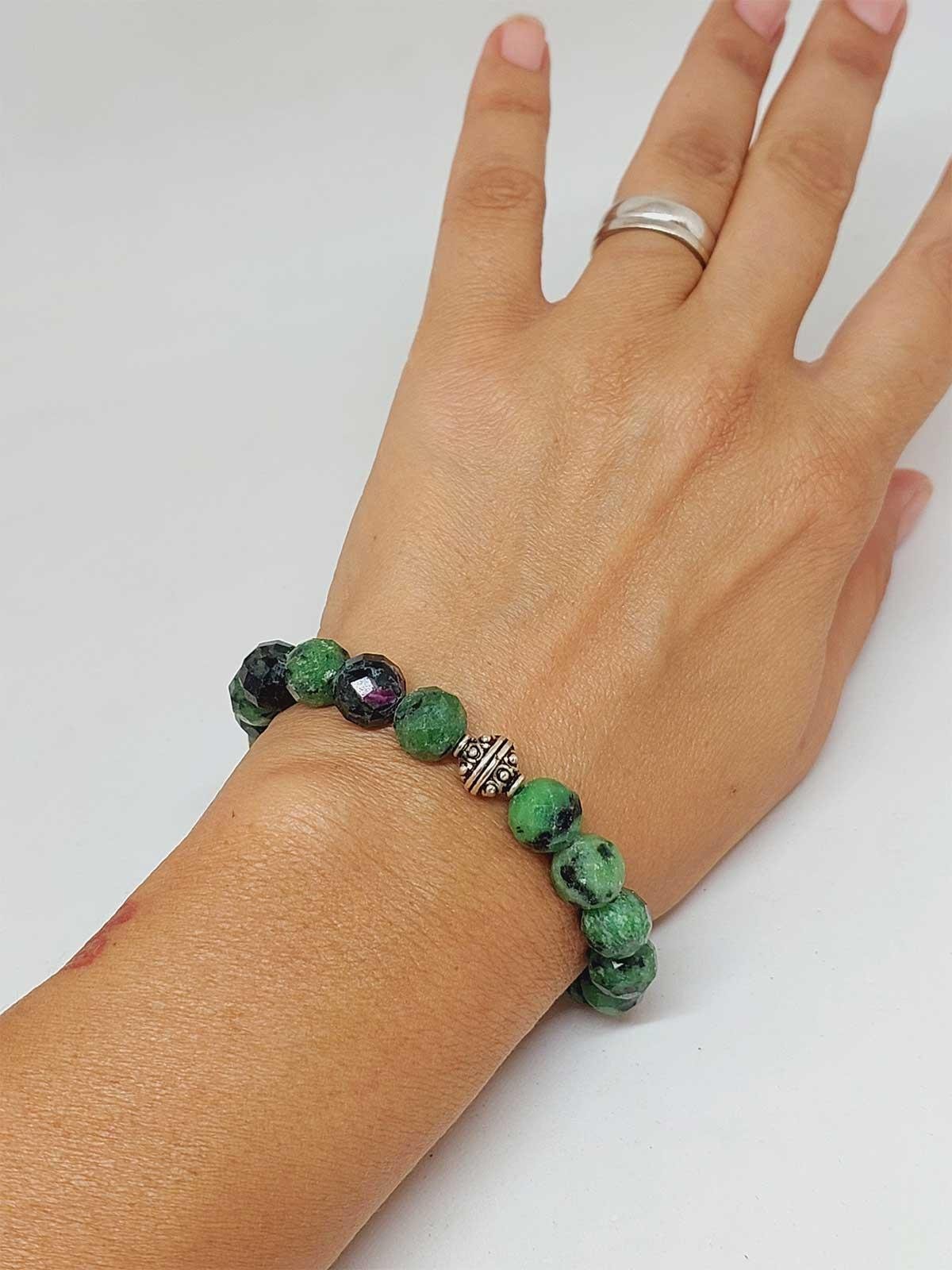 Sirius Serisi Anyolit (Rubizoit- Rubyzoisit) Taşı 10mm Unisex Bileklik (52910)