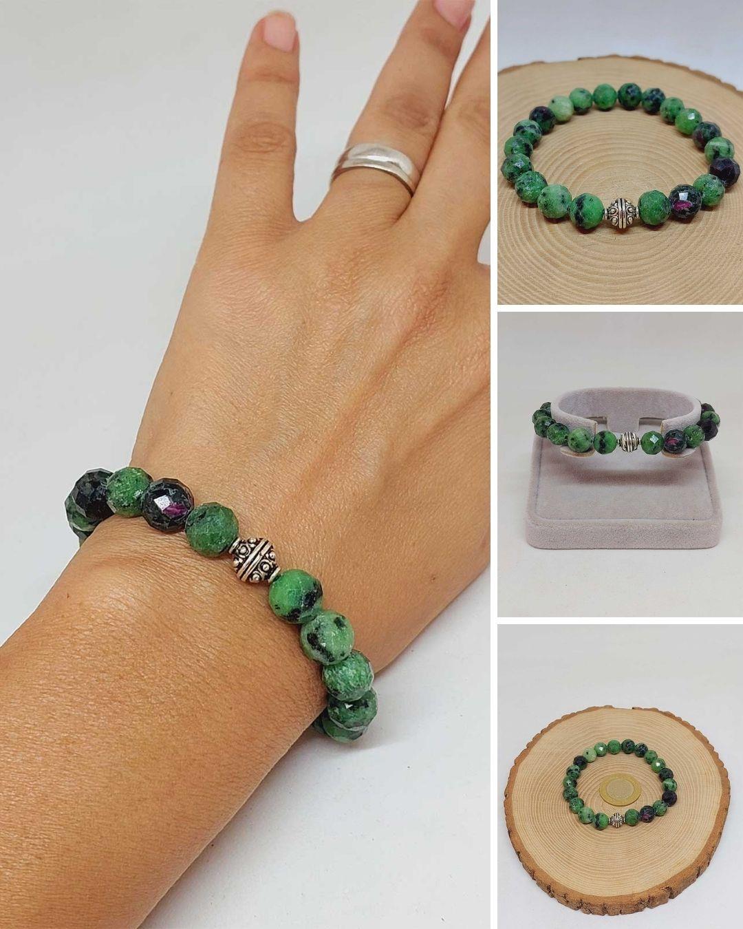 Sirius Serisi Anyolit (Rubizoit- Rubyzoisit) Taşı 10mm Unisex Bileklik (52910)