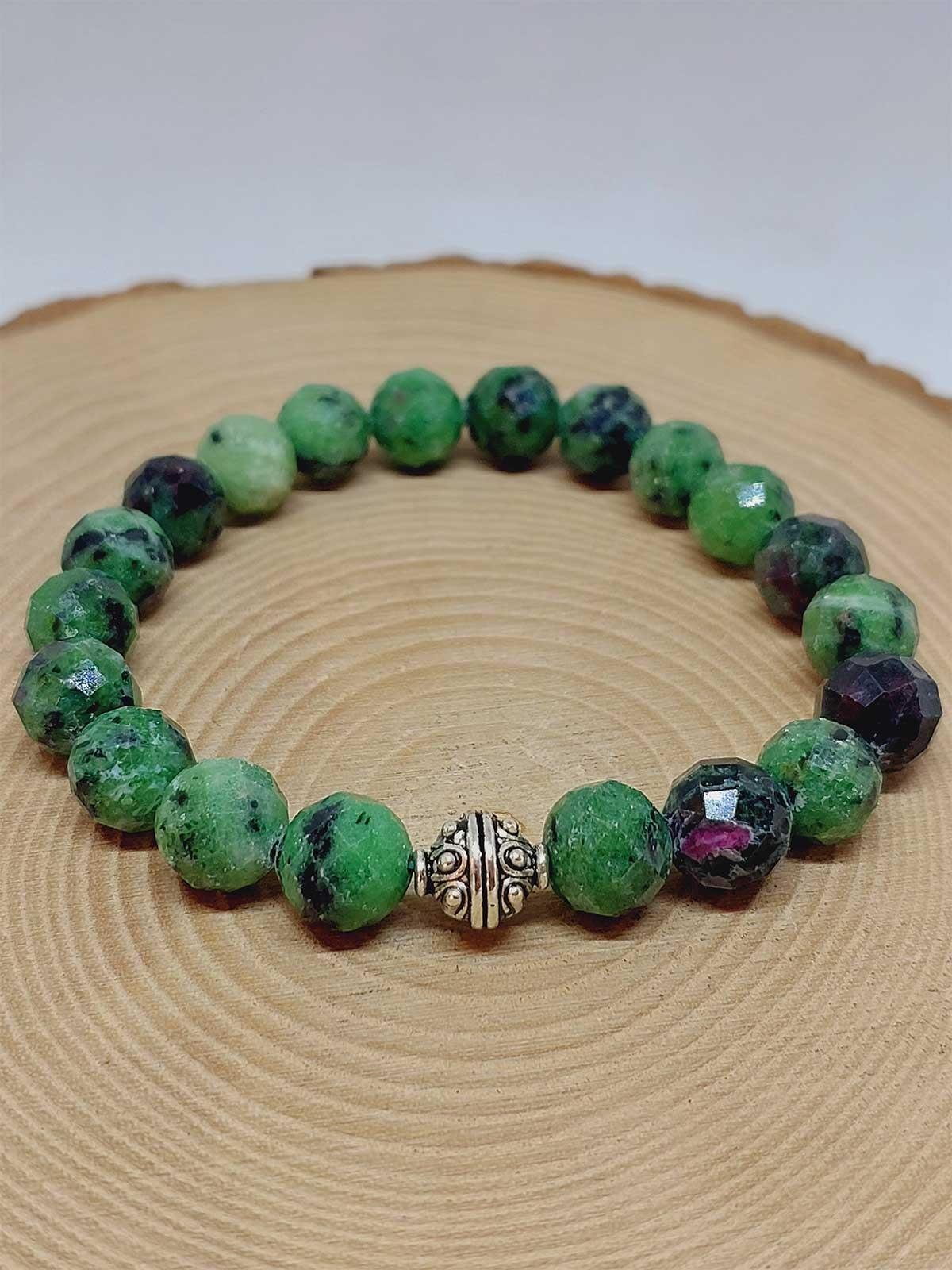 Sirius Serisi Anyolit (Rubizoit- Rubyzoisit) Taşı 10mm Unisex Bileklik (52910)