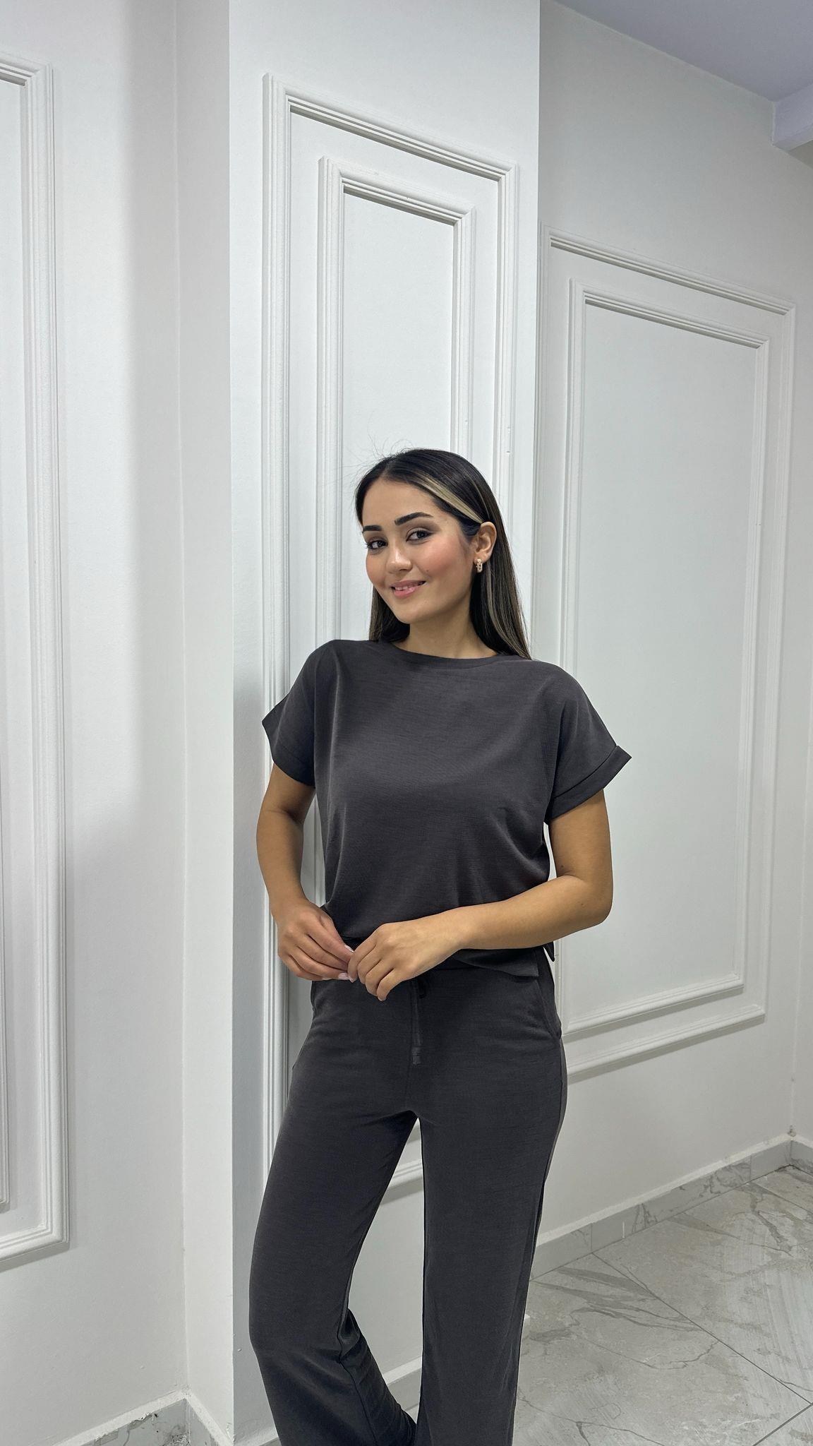 İkili Pike Modal Takım Kahverengi
