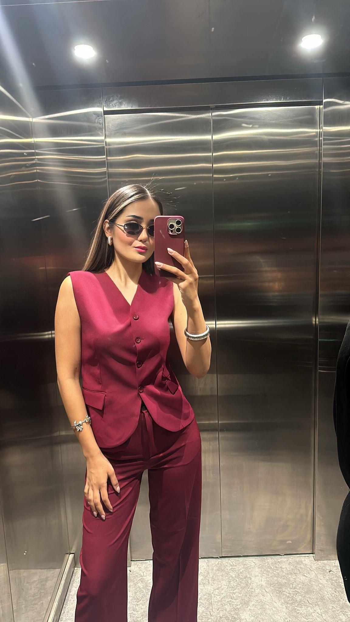 Yelekli Takım Bordo