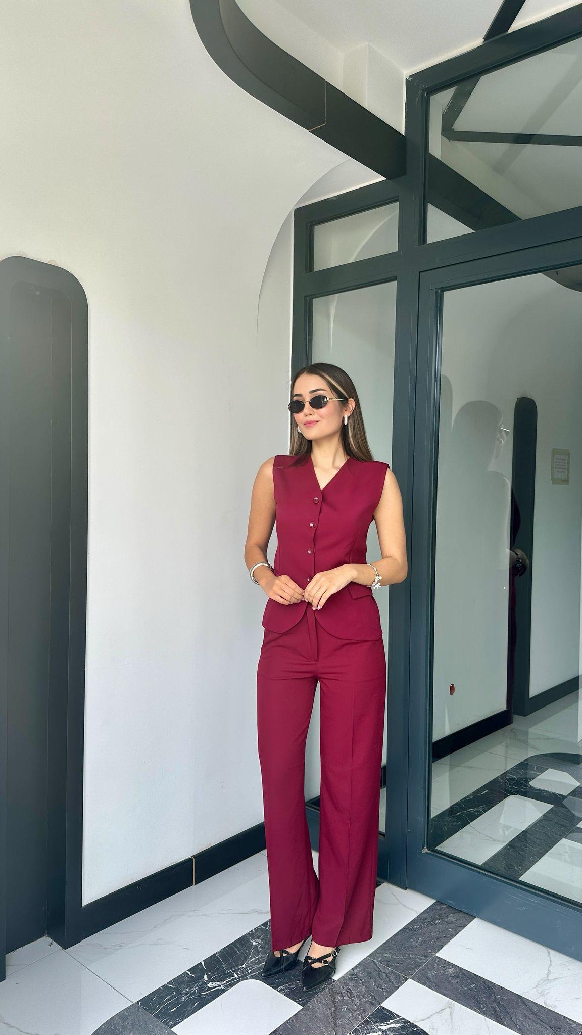 Yelekli Takım Bordo