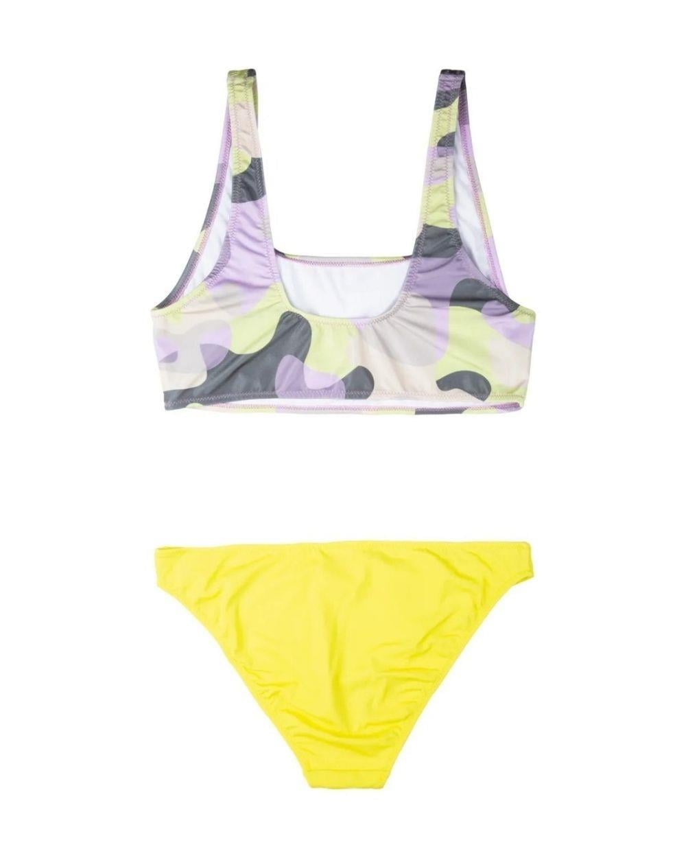 Swimfoam Kamuflaj Sarı Bralet Kadın Bikini Takımı