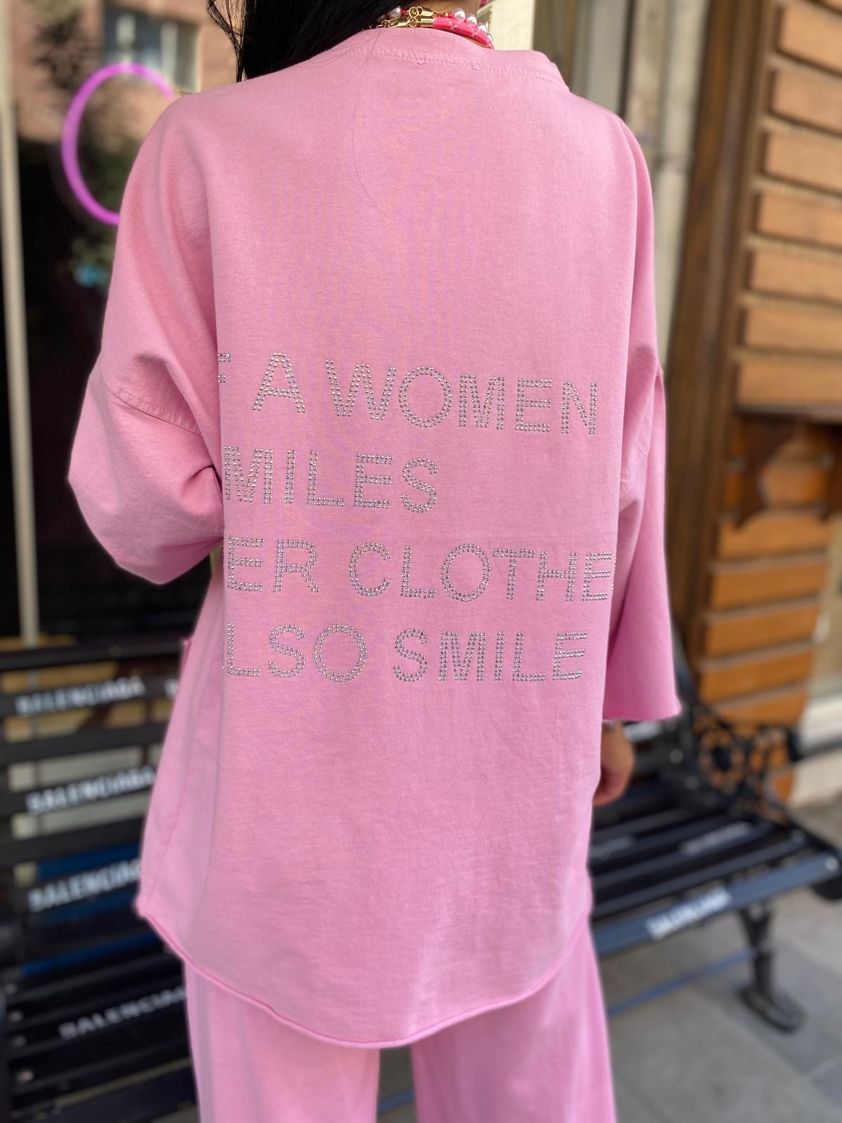 Pembe Oversize Eşofman Takımı
