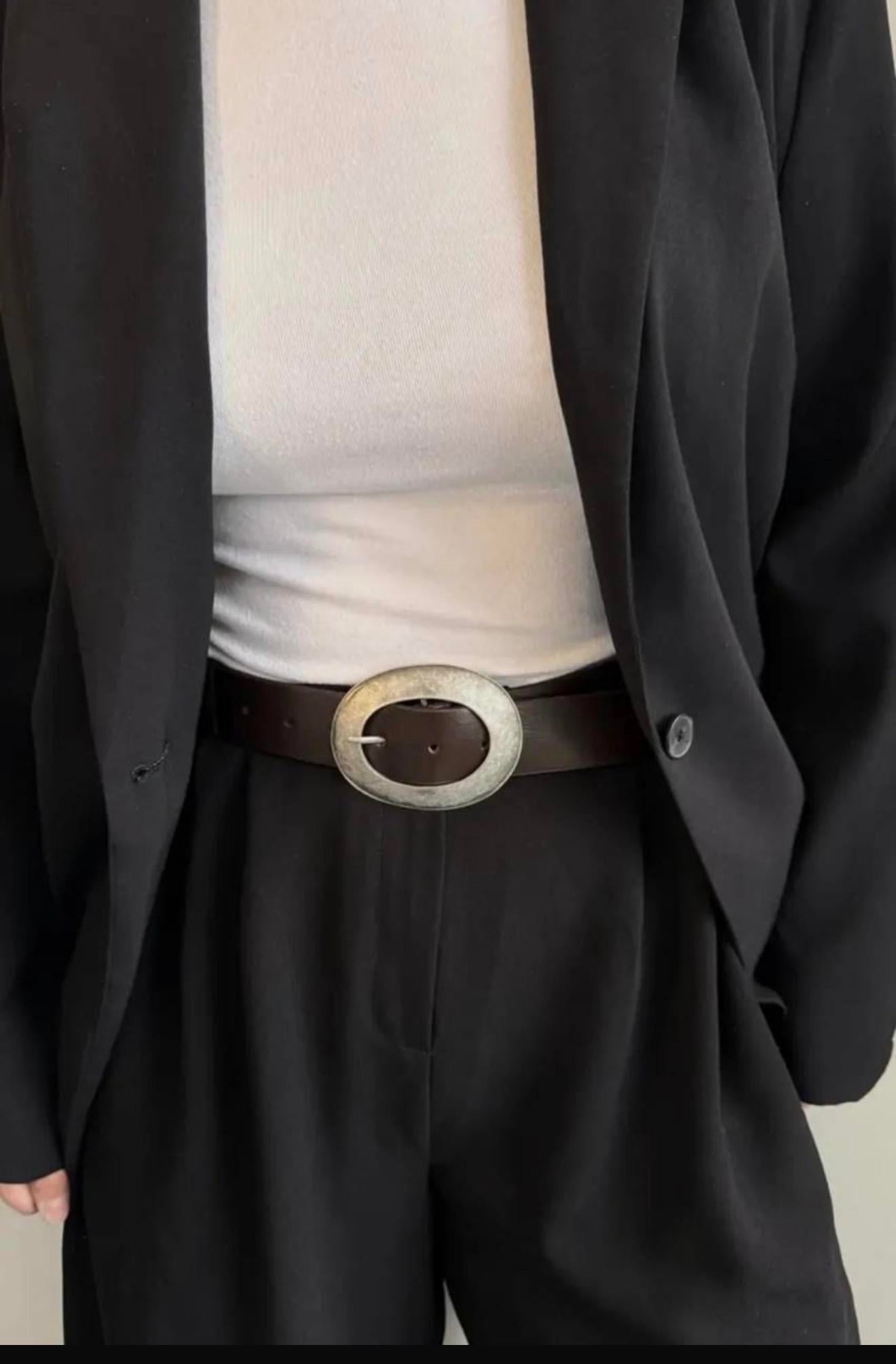 Acı Kahve Oval Tokalı Kemer