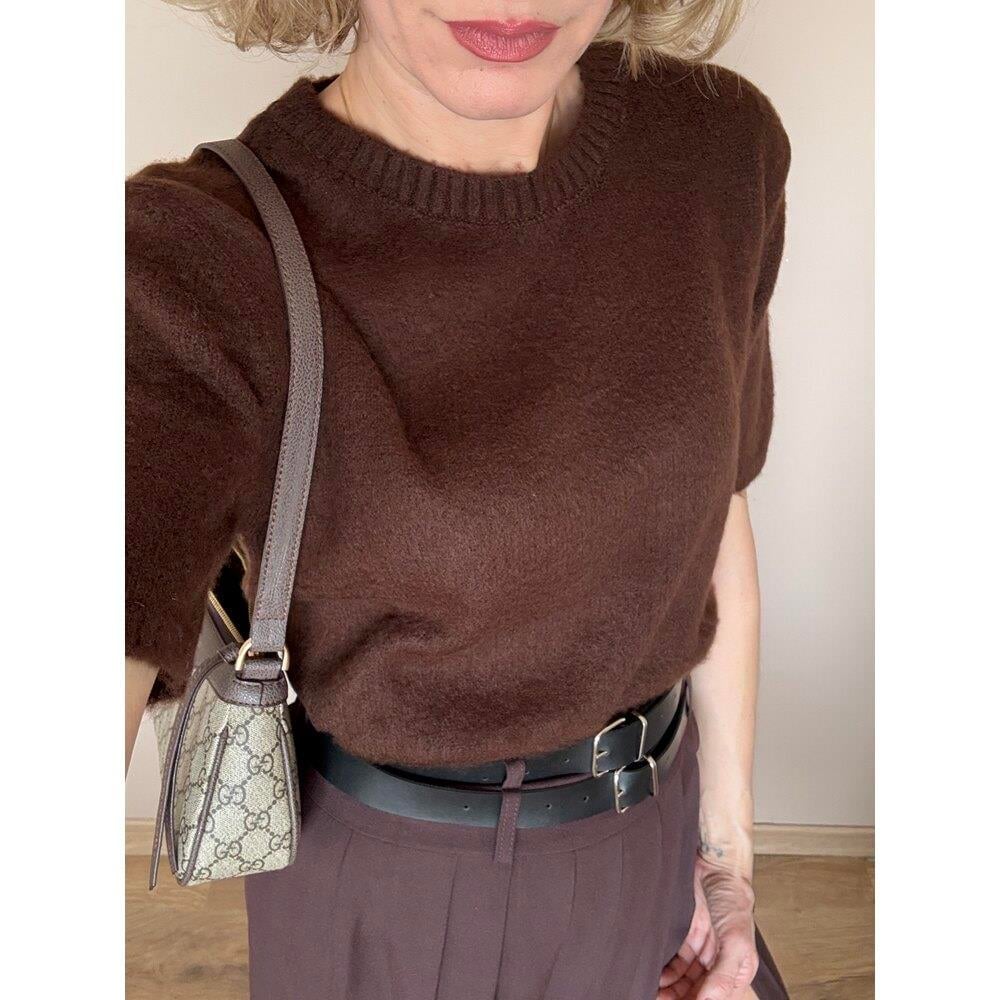 Acı Kahve Yumoş Yarım Kol Kadın Triko 