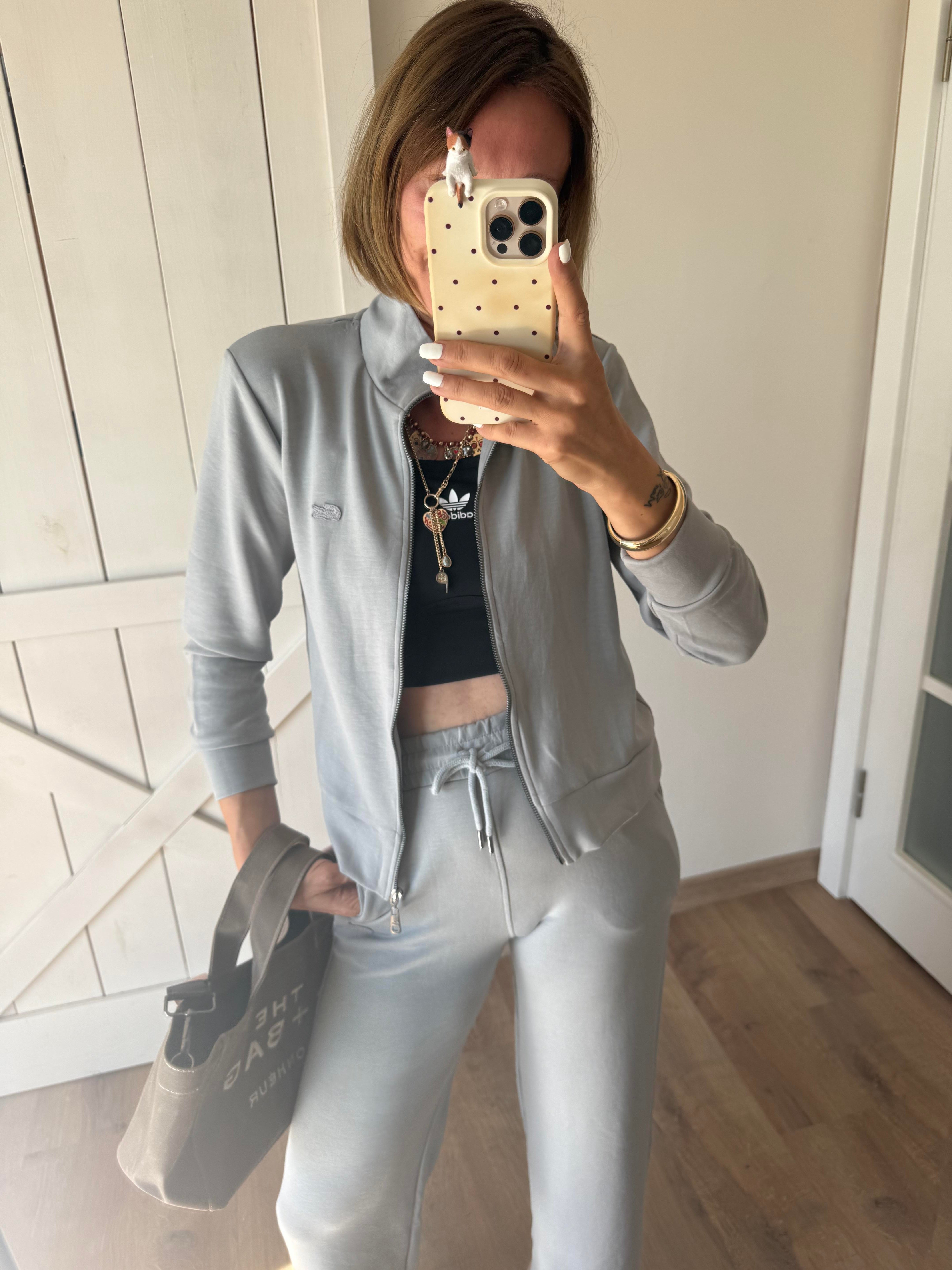 Açık Gri Lcs Fermuarlı Üst/Pantolon Takım