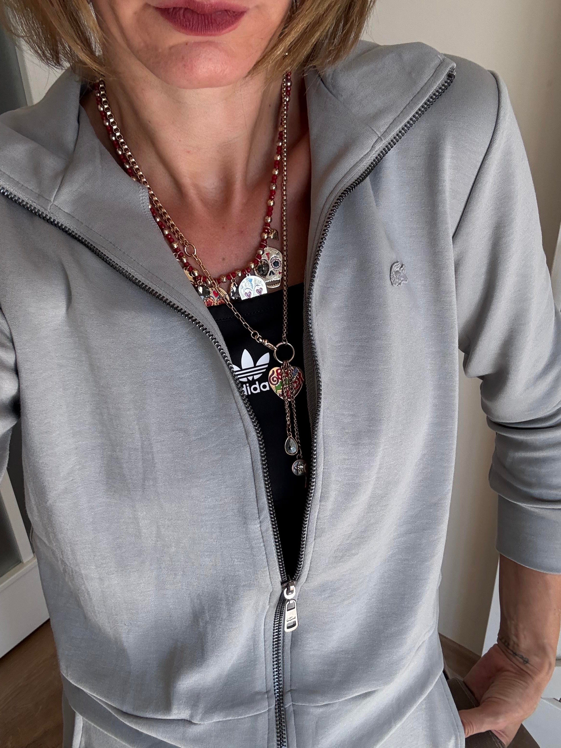 Açık Gri Lcs Fermuarlı Üst/Pantolon Takım