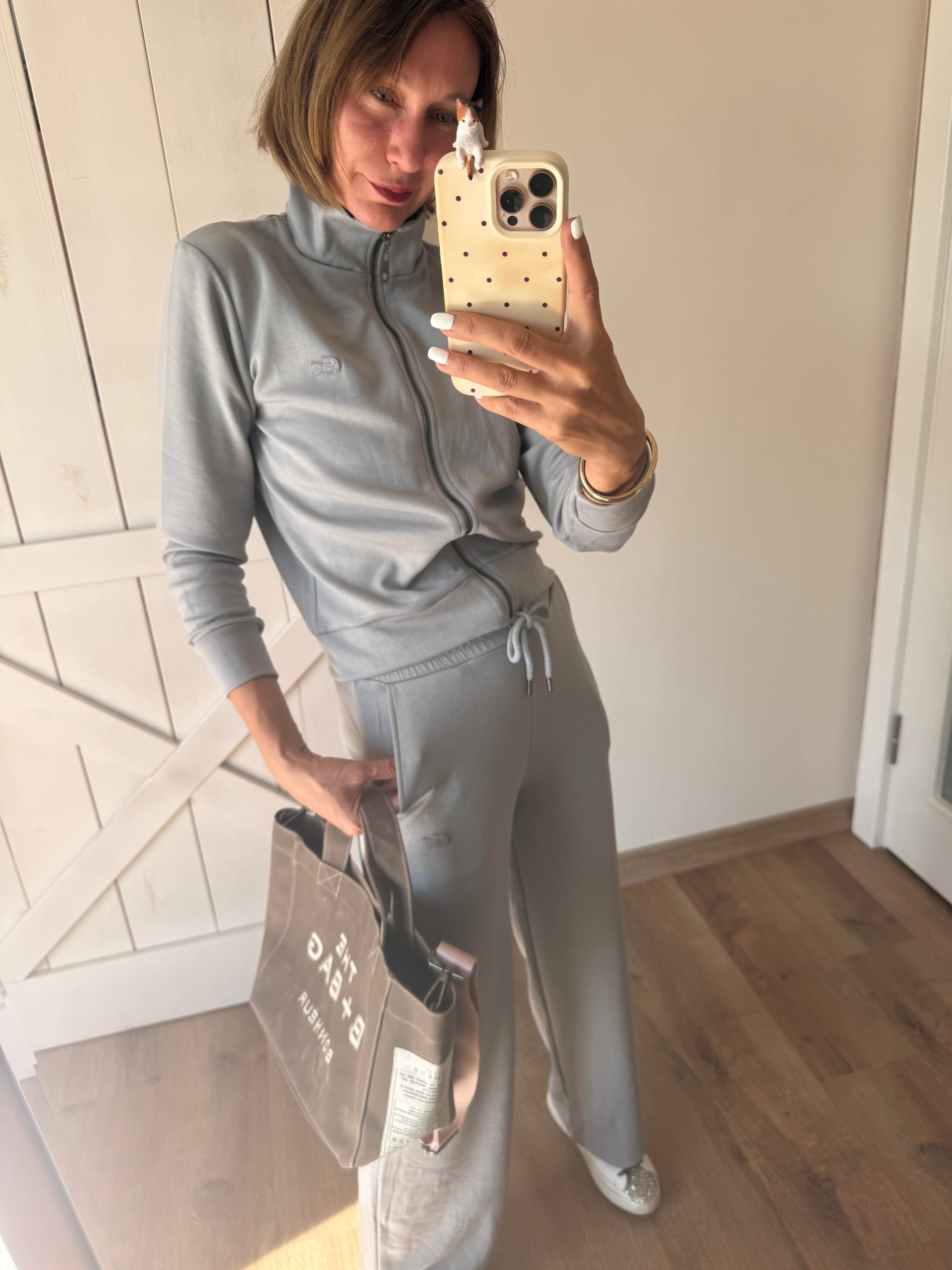 Açık Gri Lcs Fermuarlı Üst/Pantolon Takım