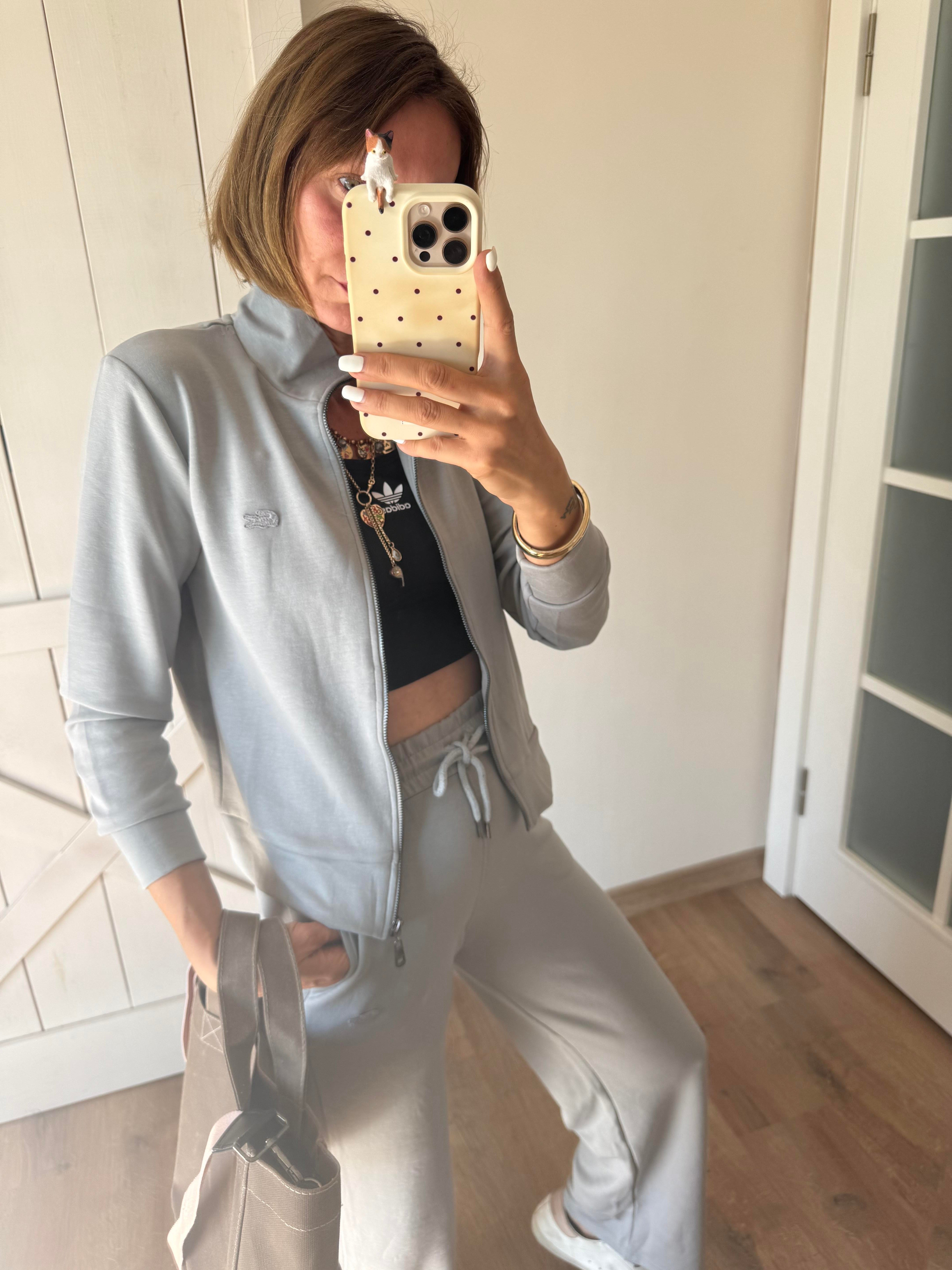 Açık Gri Lcs Fermuarlı Üst/Pantolon Takım