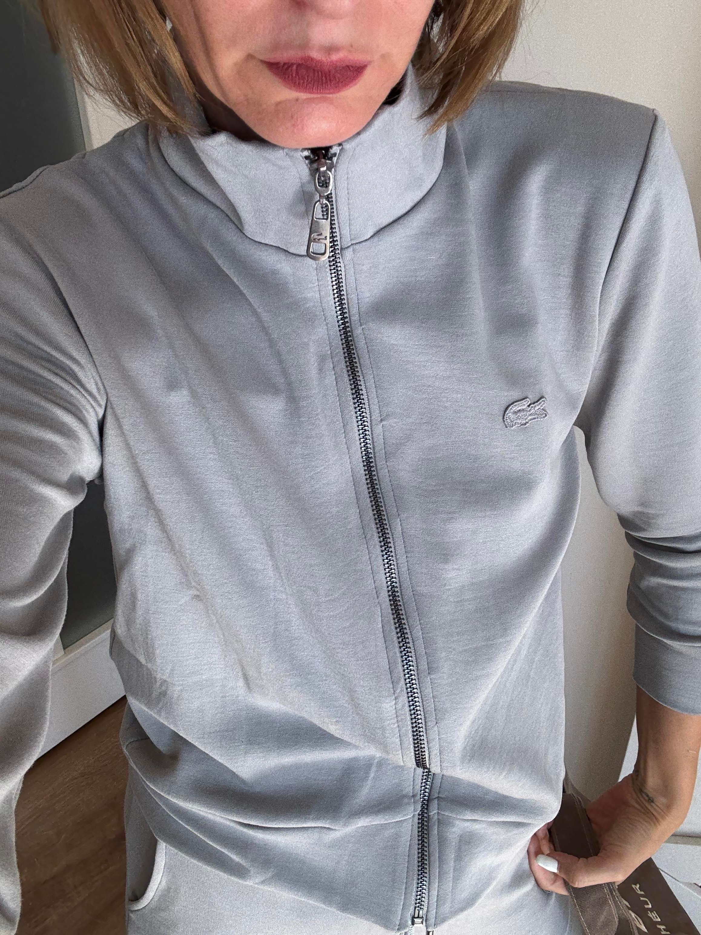 Açık Gri Lcs Fermuarlı Üst/Pantolon Takım