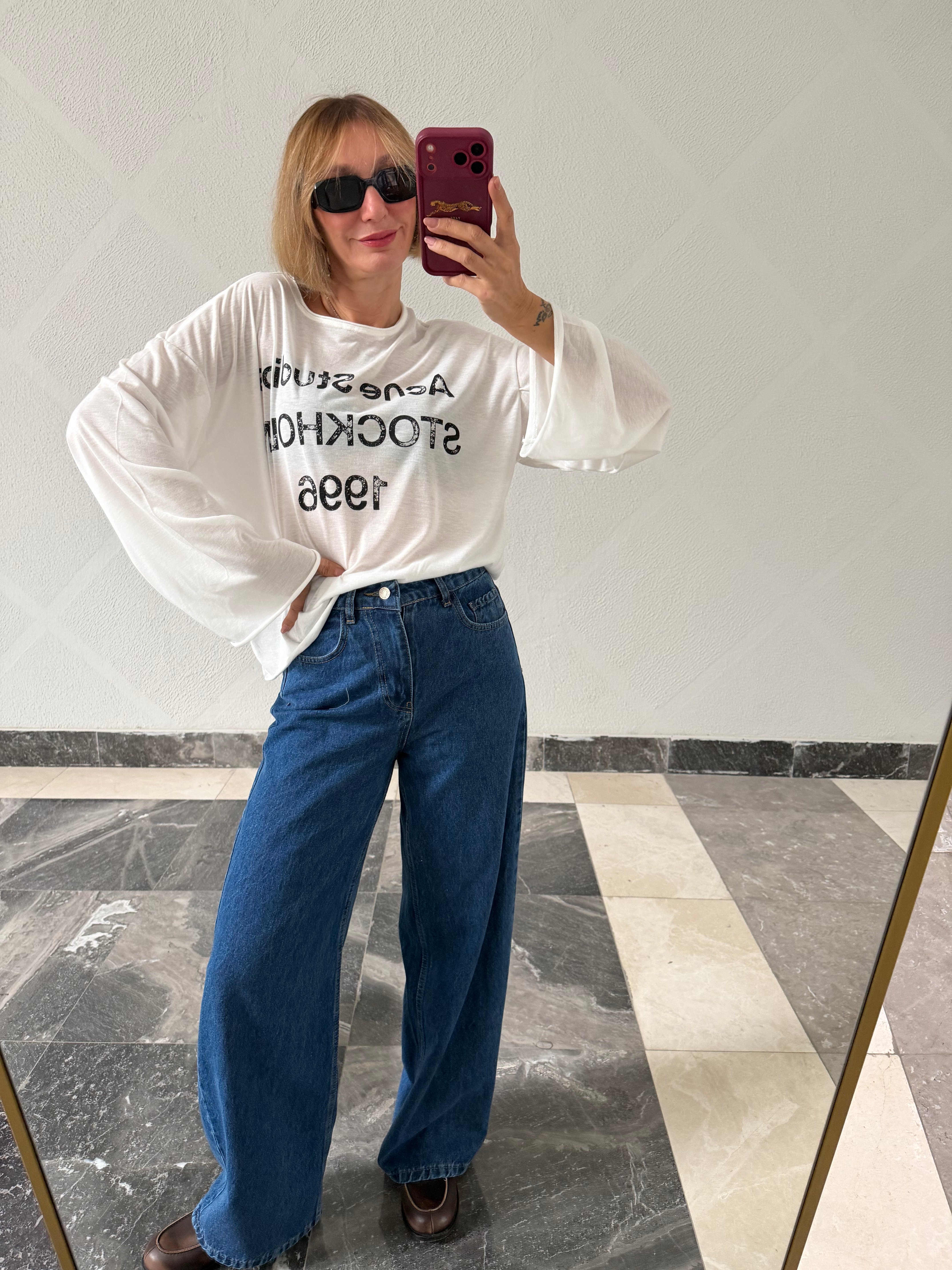 Acne Beyaz Basic Triko