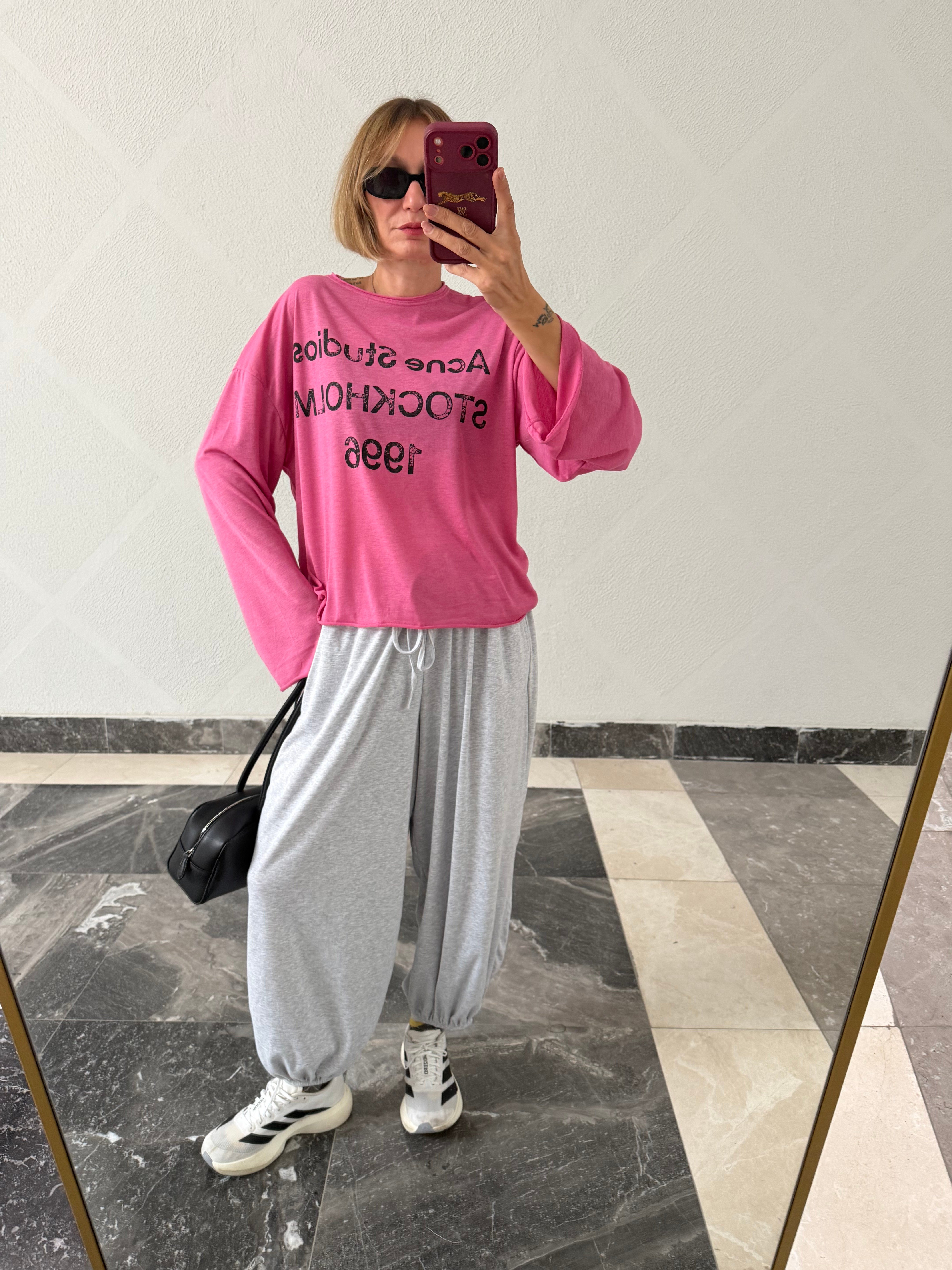 Acne Pembe Basic Triko