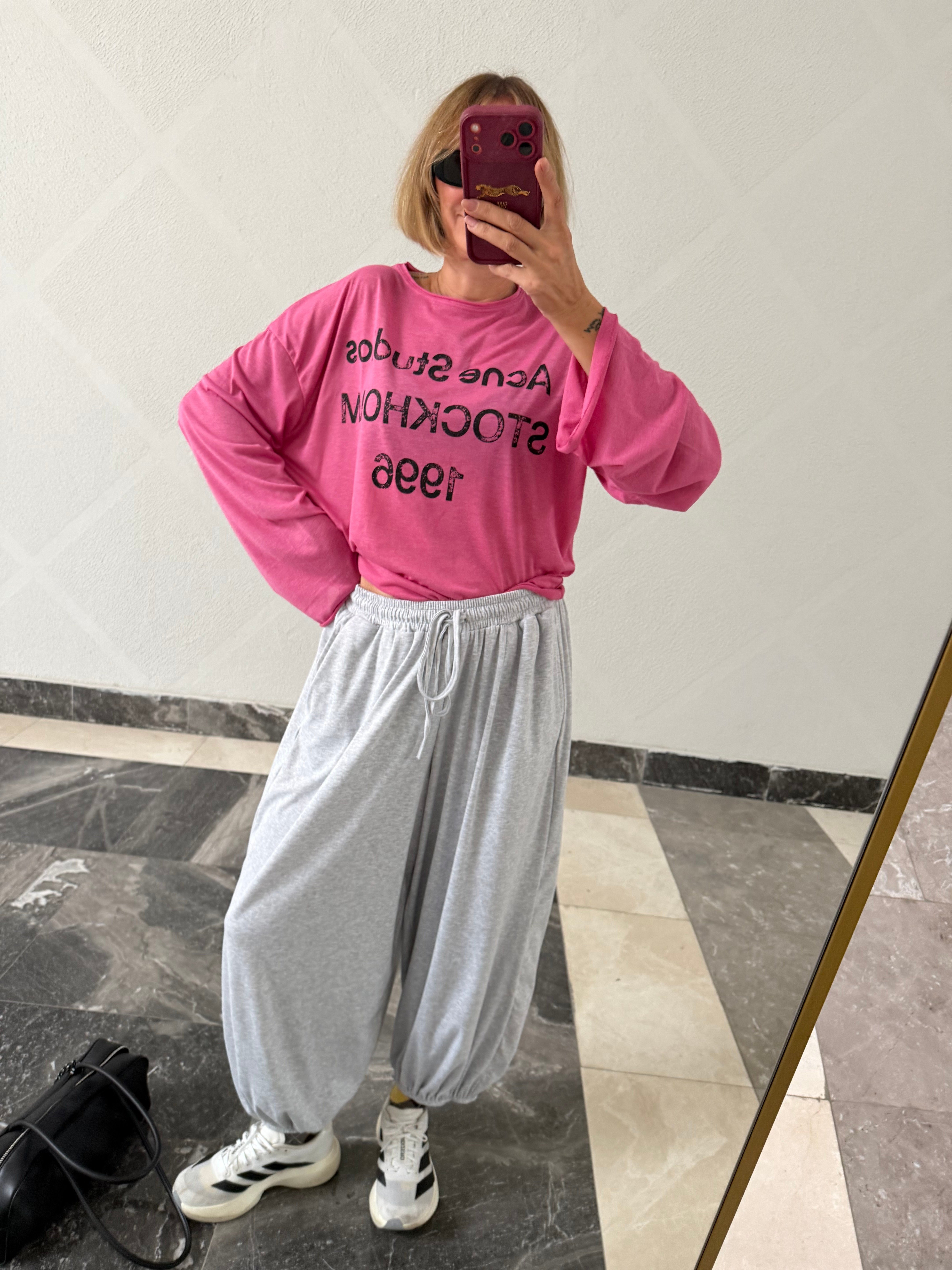 Acne Pembe Basic Triko