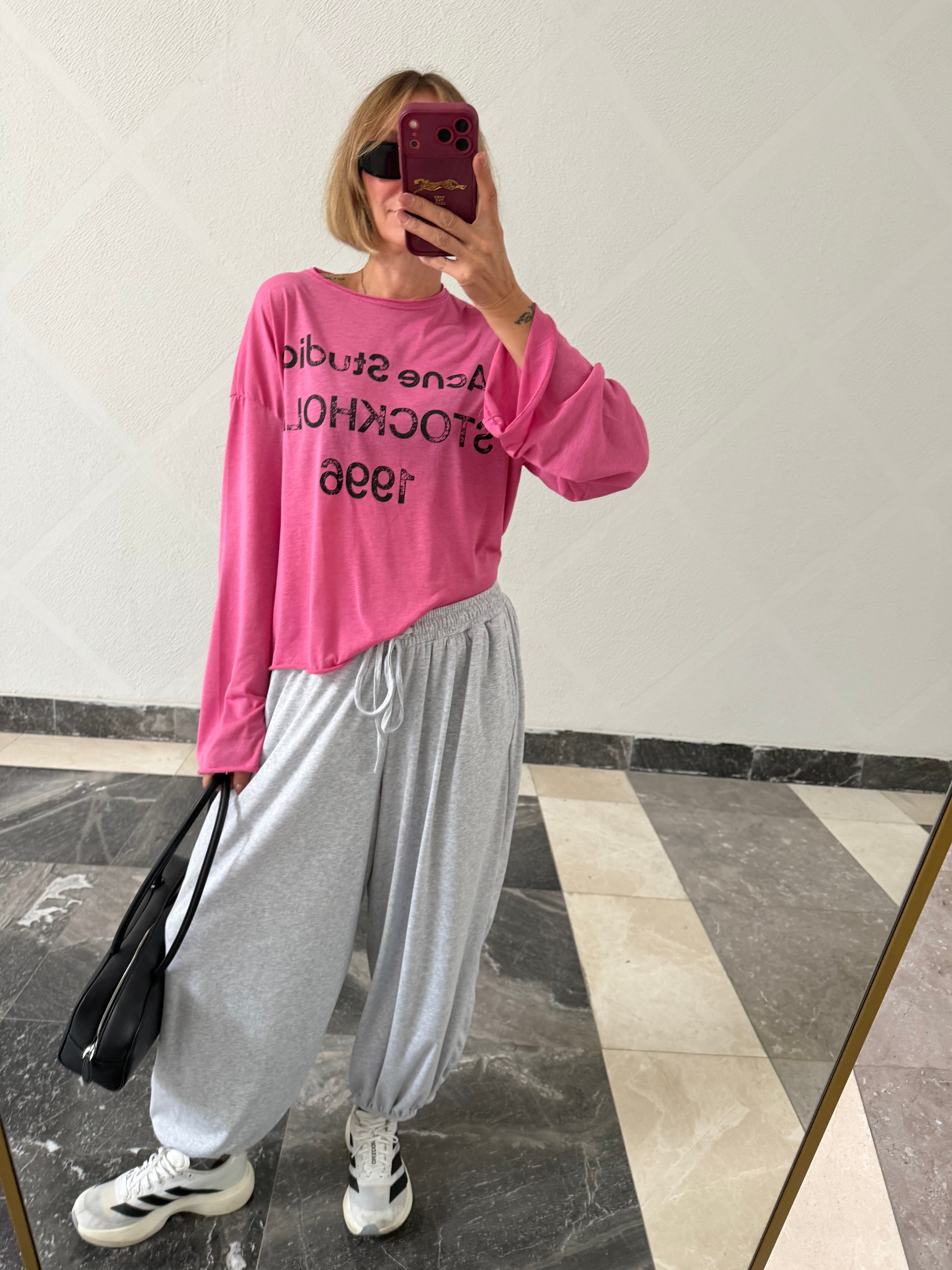 Acne Pembe Basic Triko