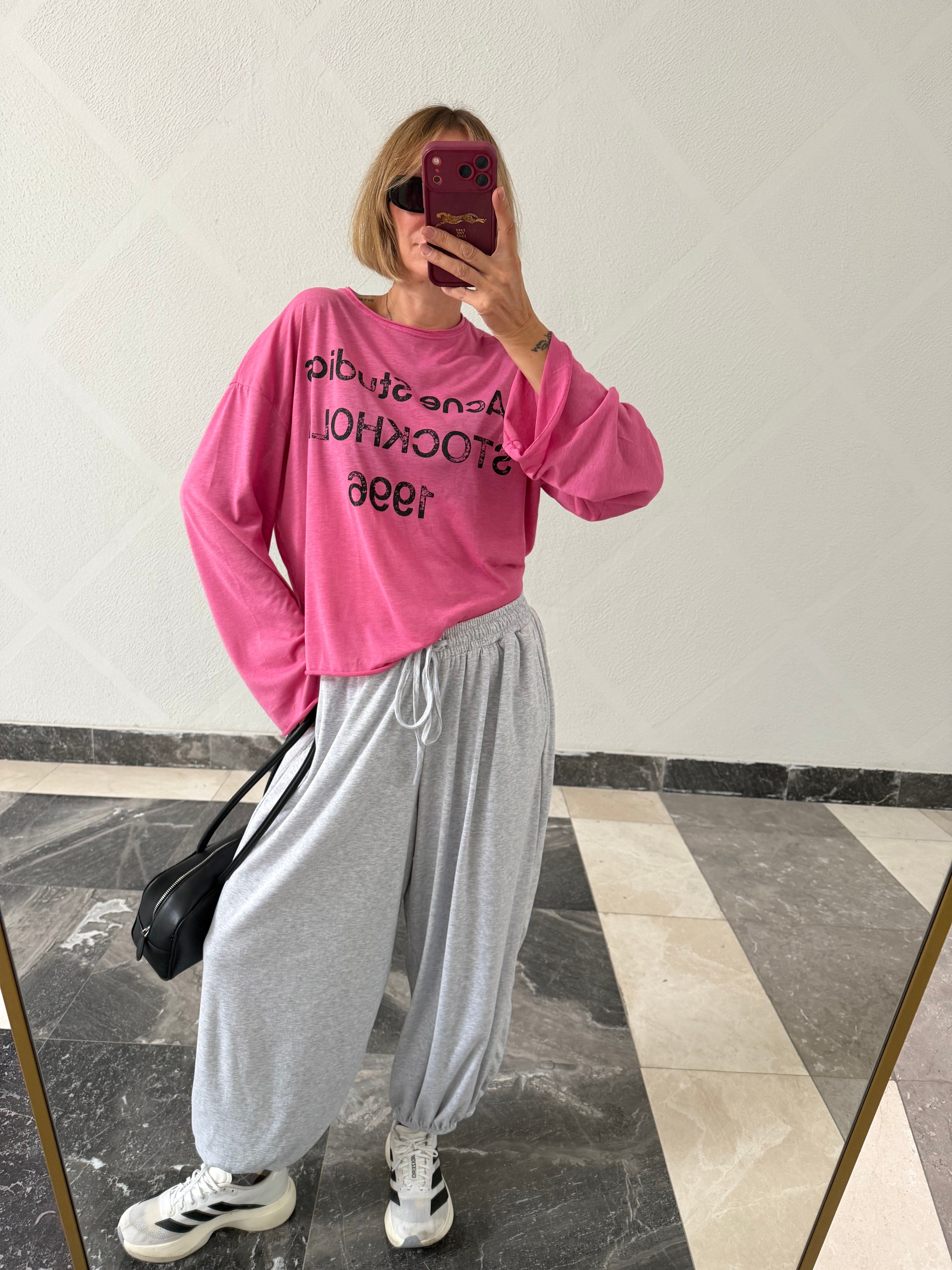 Acne Pembe Basic Triko