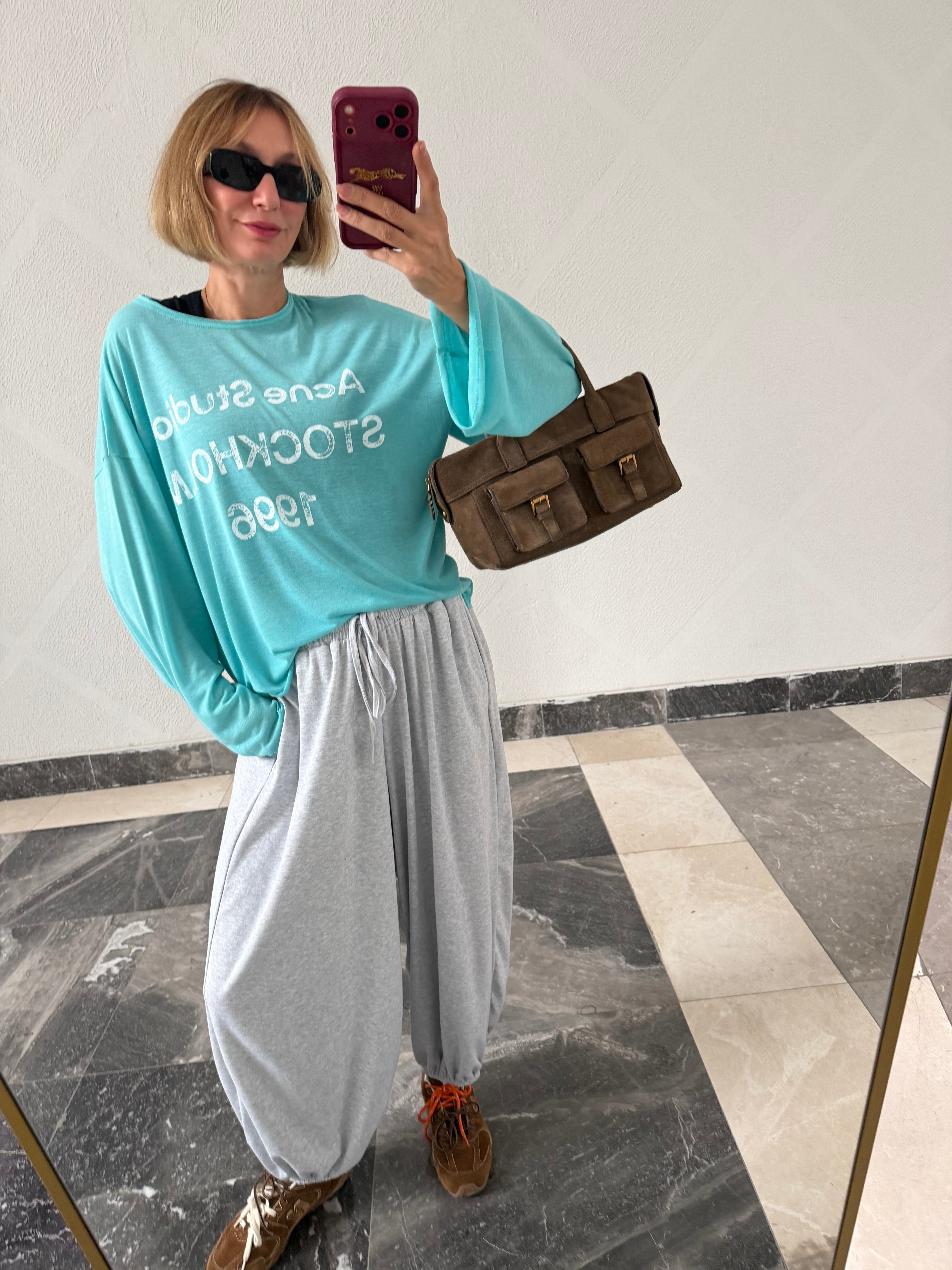 Acne Turkuaz Basic Triko