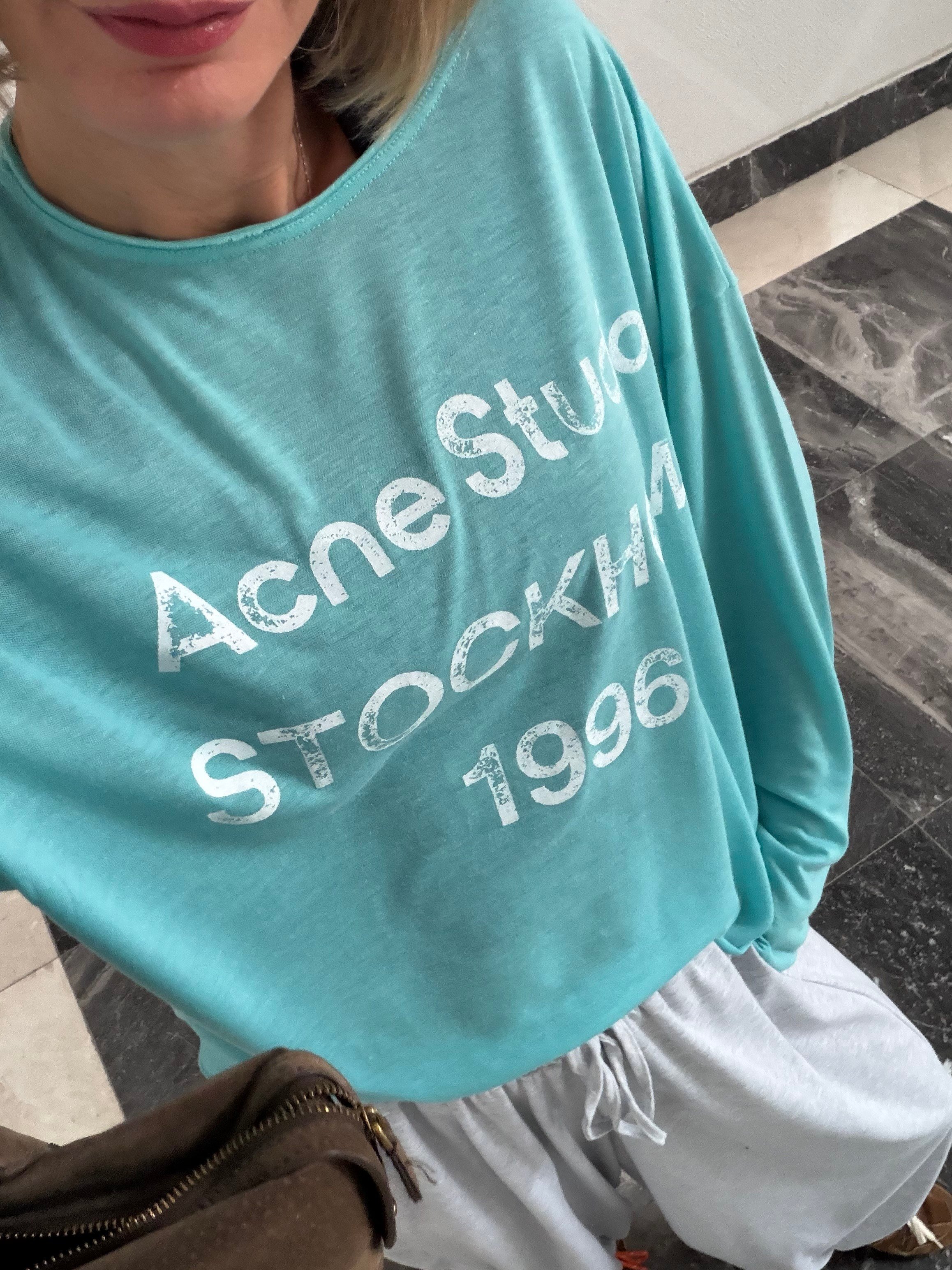 Acne Turkuaz Basic Triko