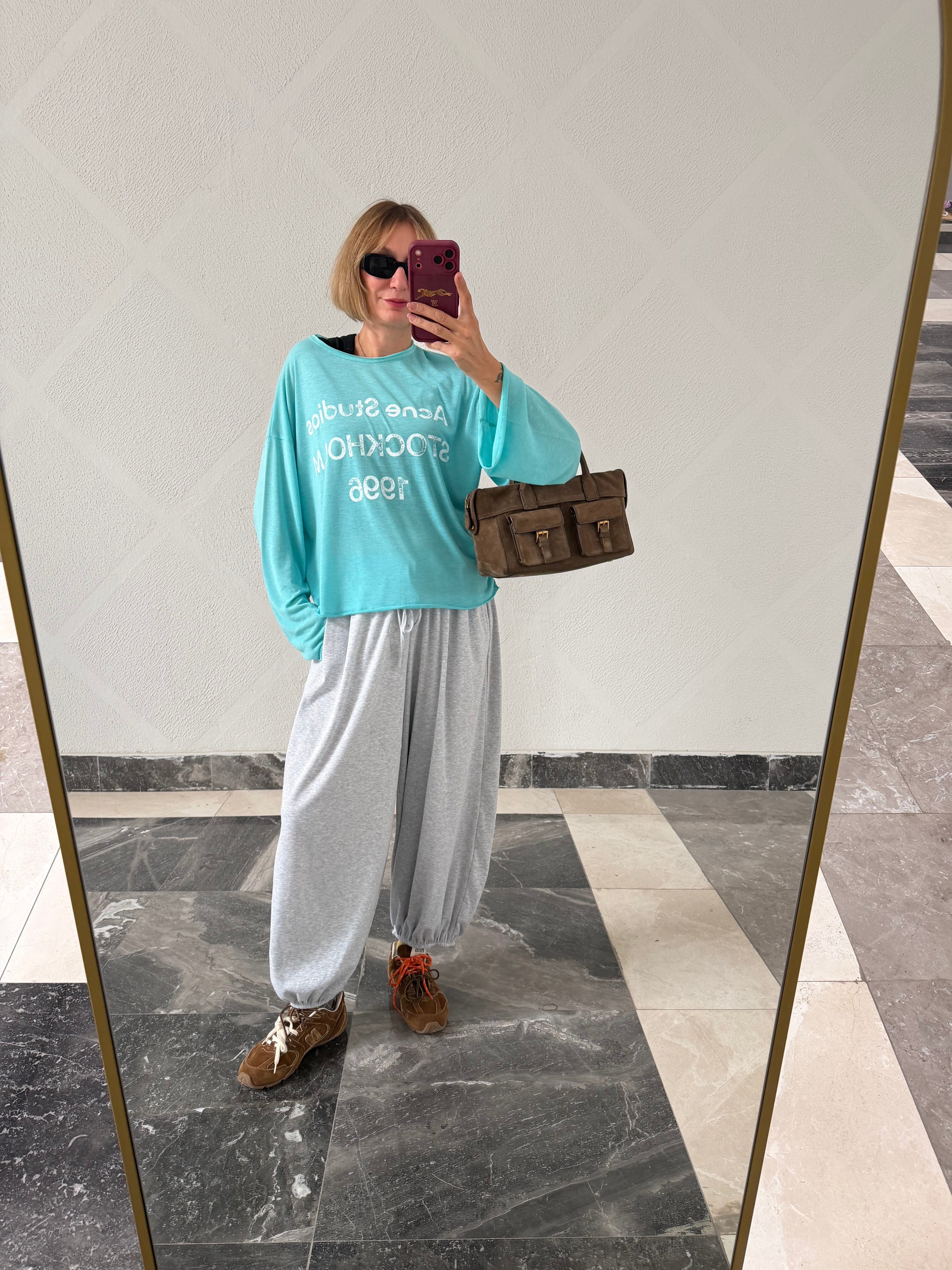 Acne Turkuaz Basic Triko