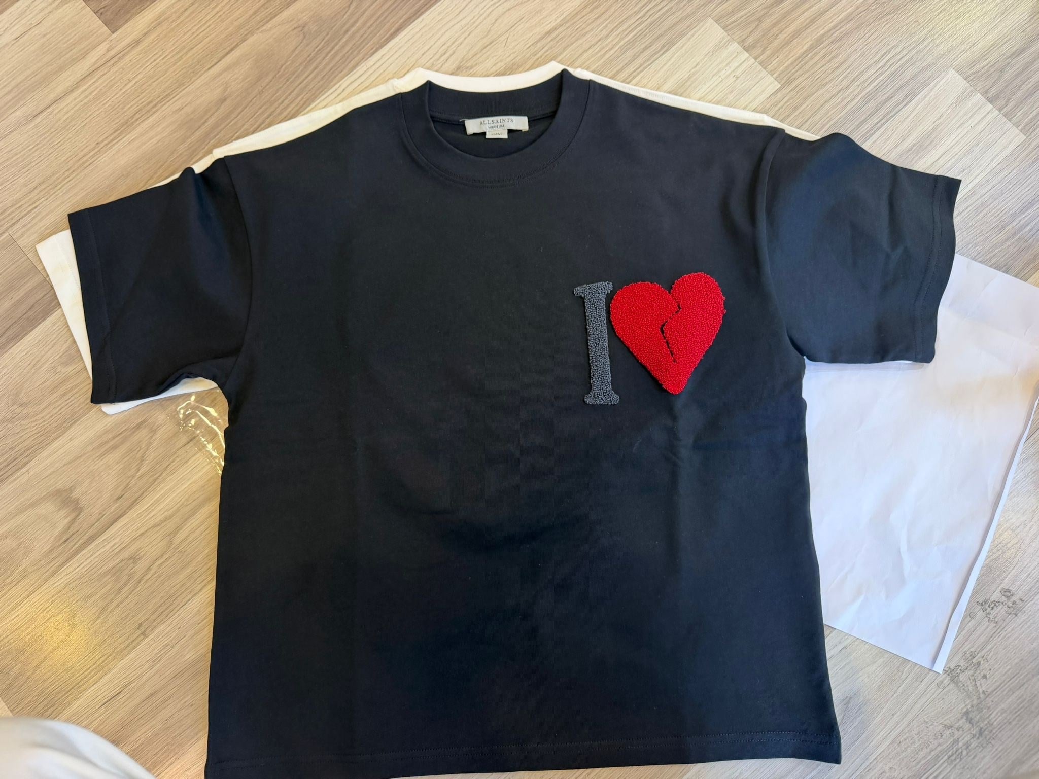 All Saints Siyah Love Tshirt