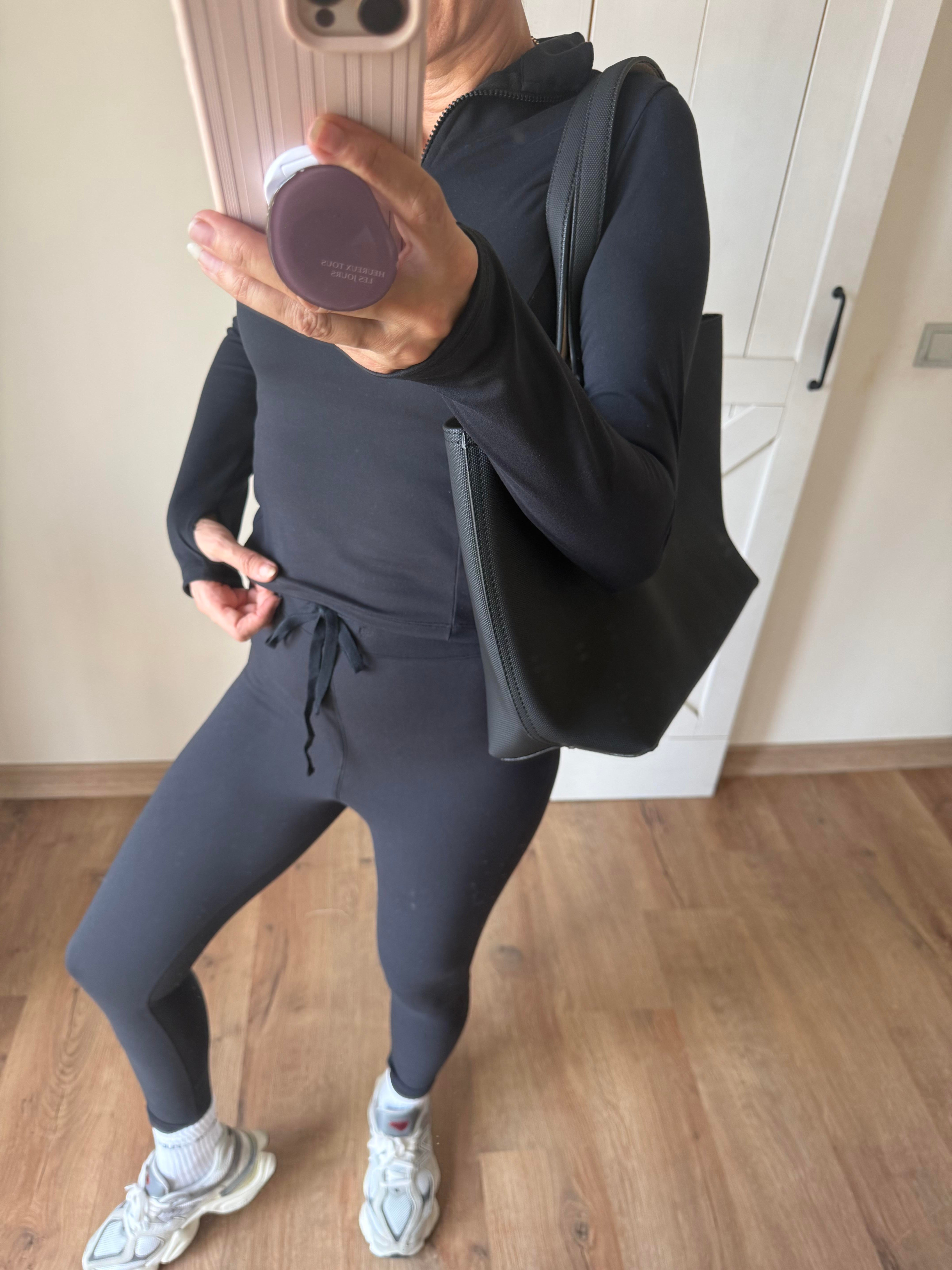 Aloha Bağlama Detaylı Siyah Tayt