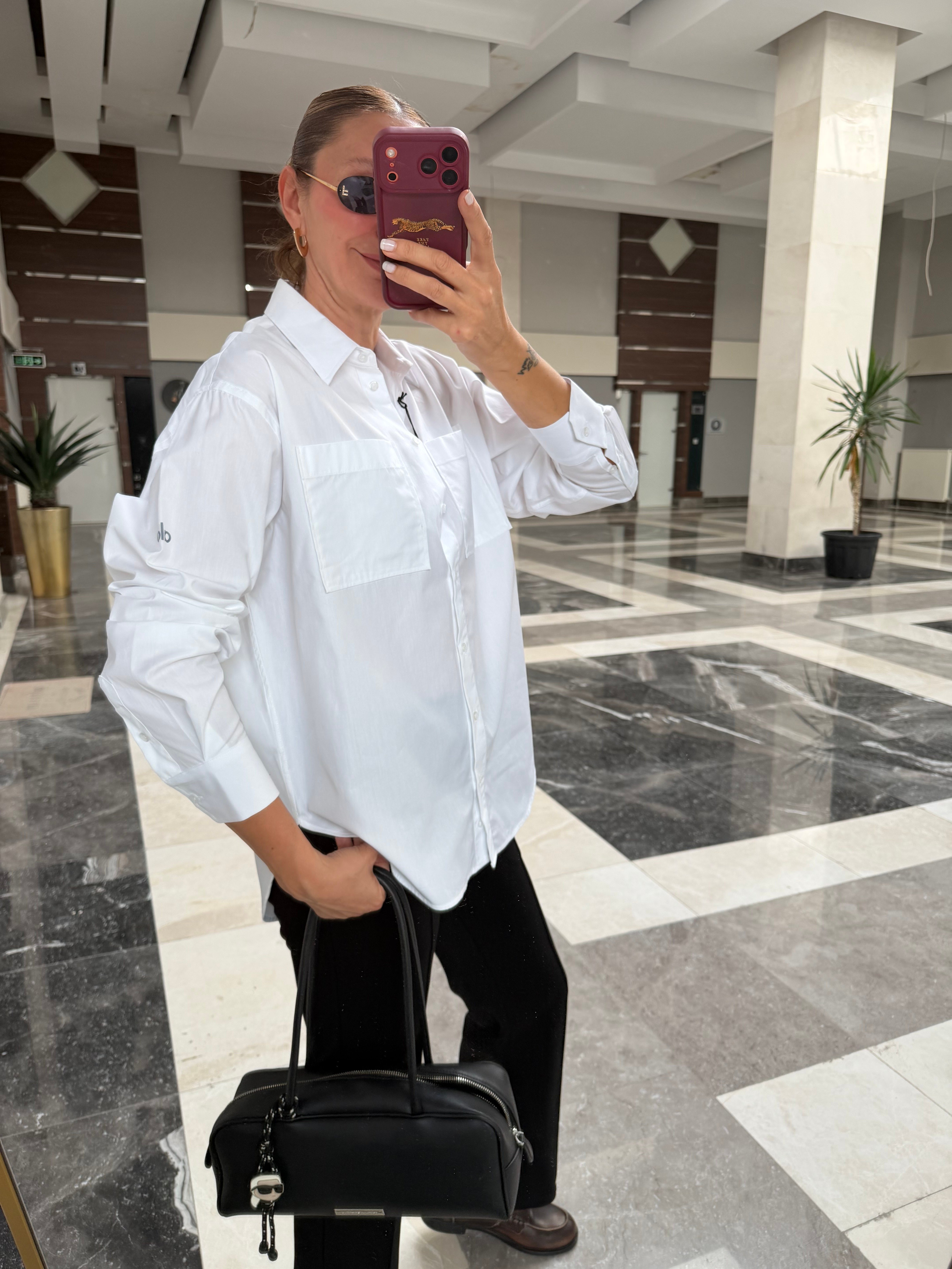Aloha Orj Koldan Logolu Premium Gömlek