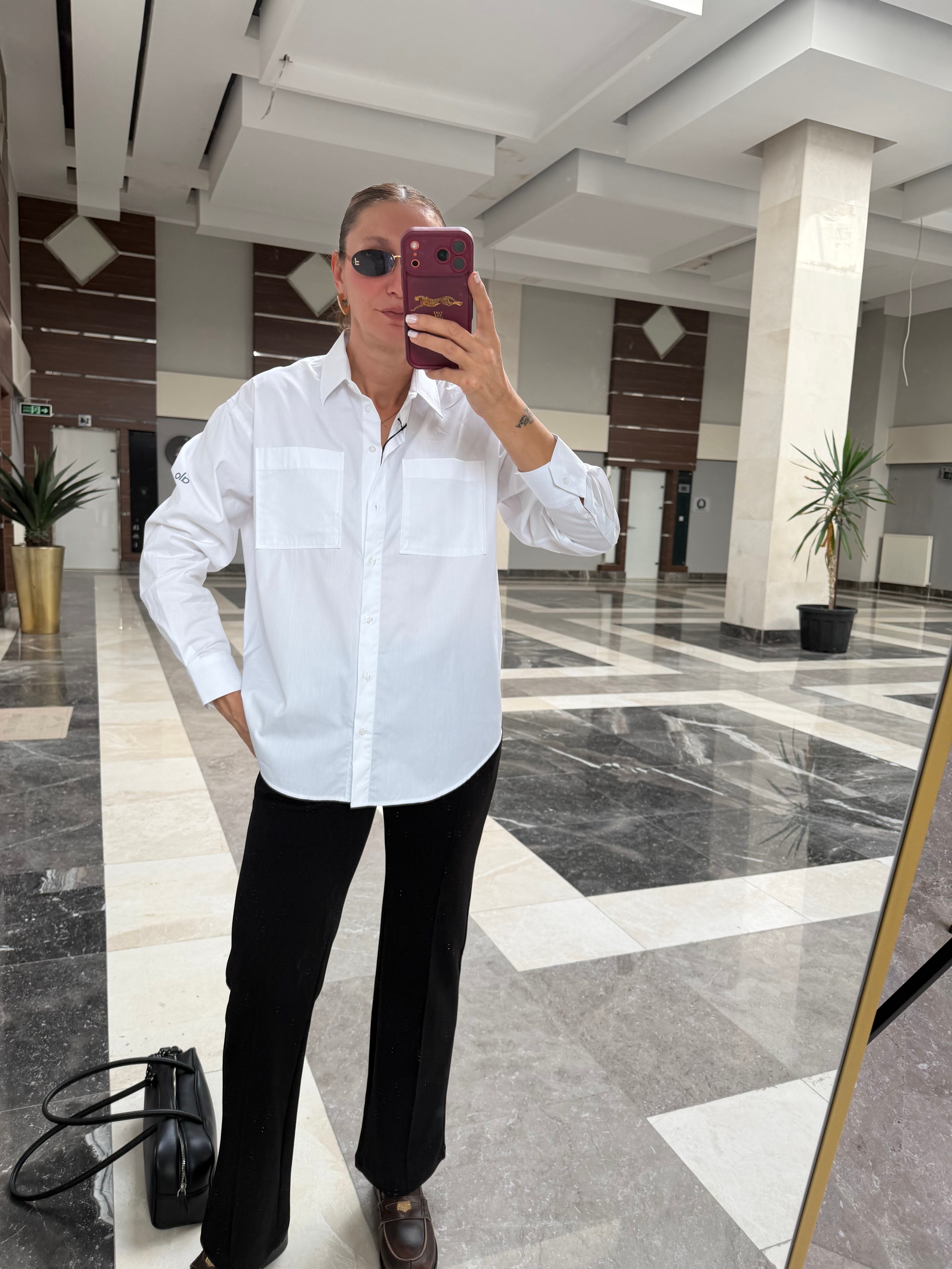 Aloha Orj Koldan Logolu Premium Gömlek