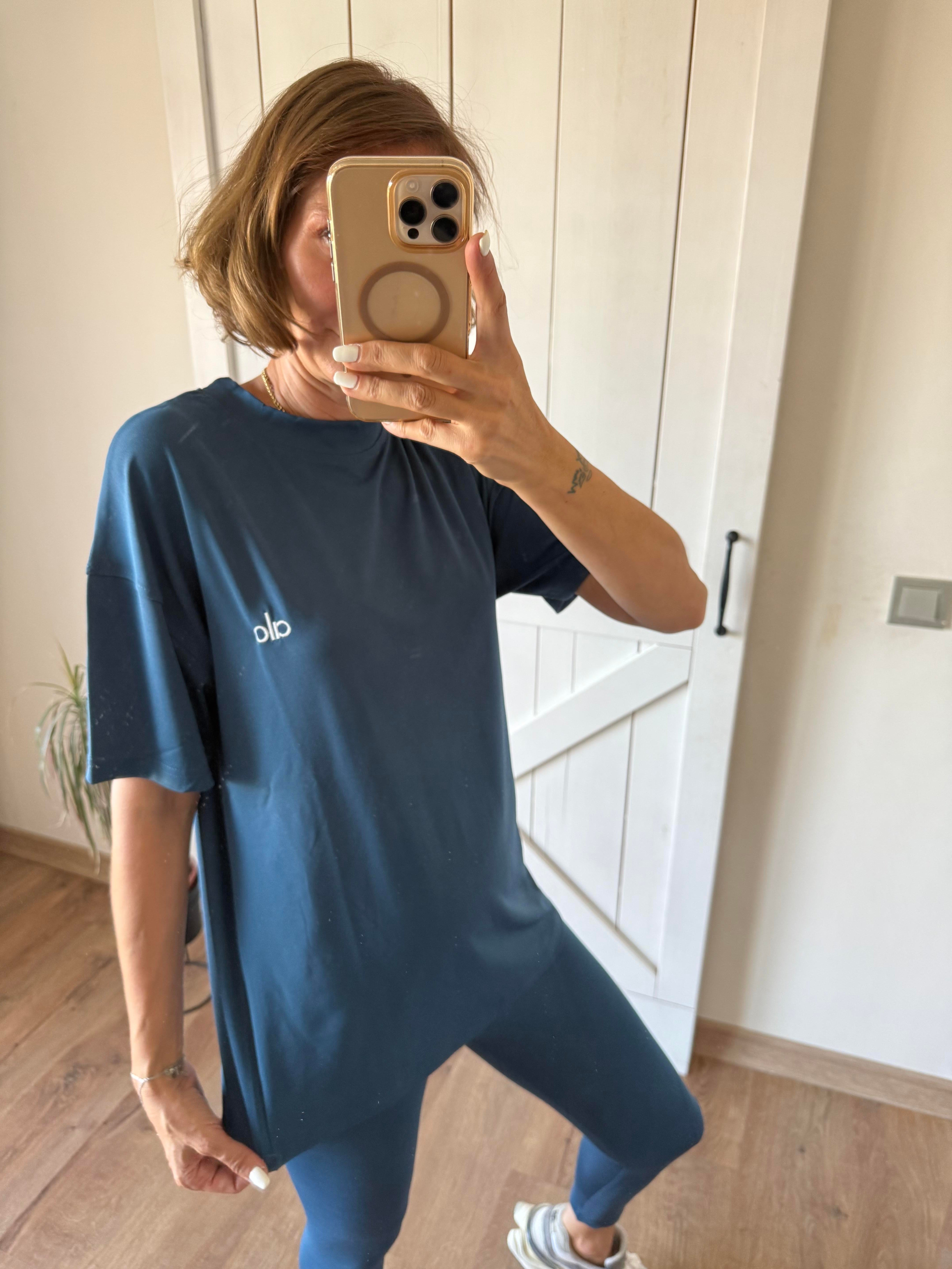 Aloha Petrol Mavisi Tshirt Tayt Takım