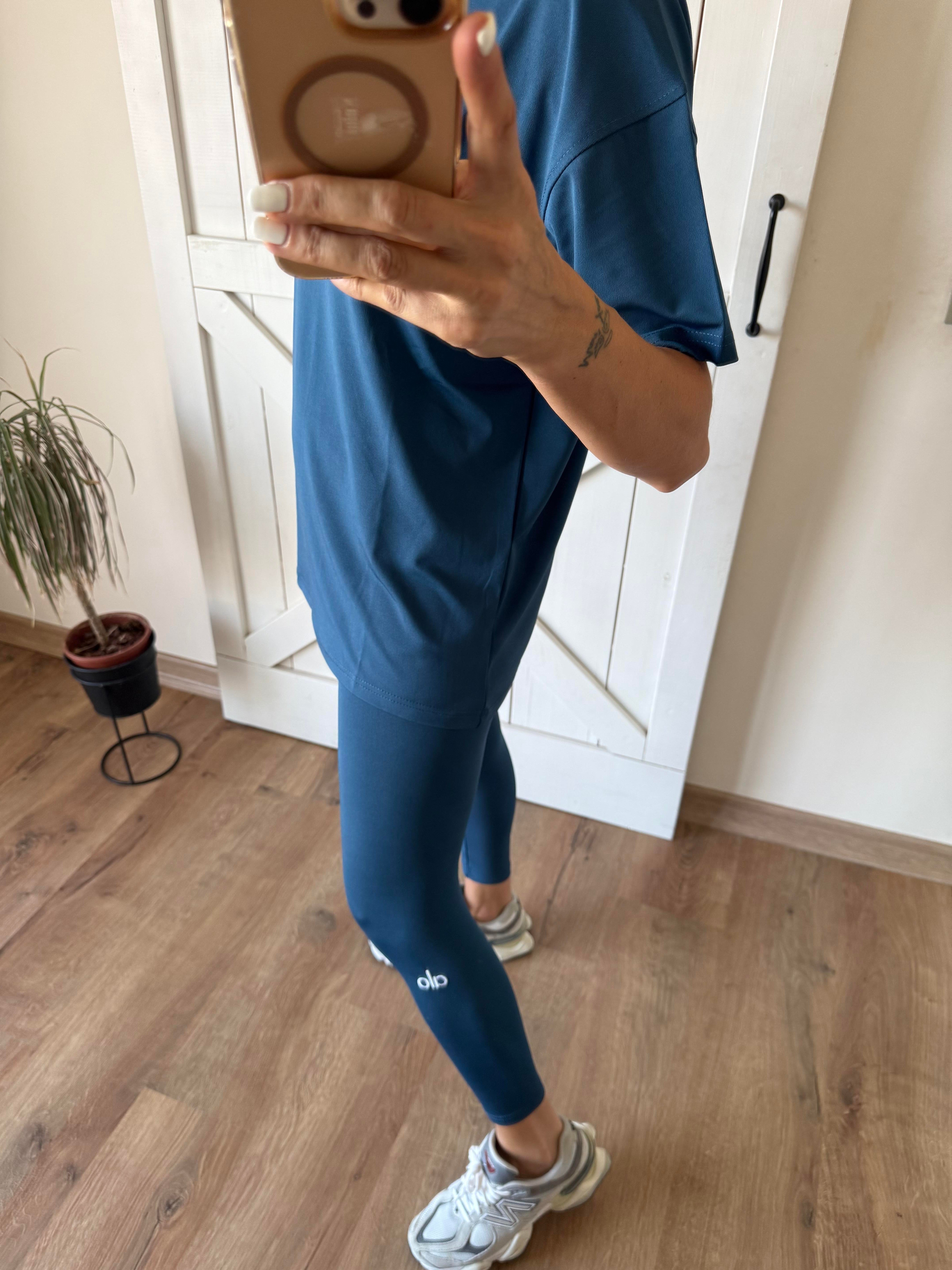 Aloha Petrol Mavisi Tshirt Tayt Takım