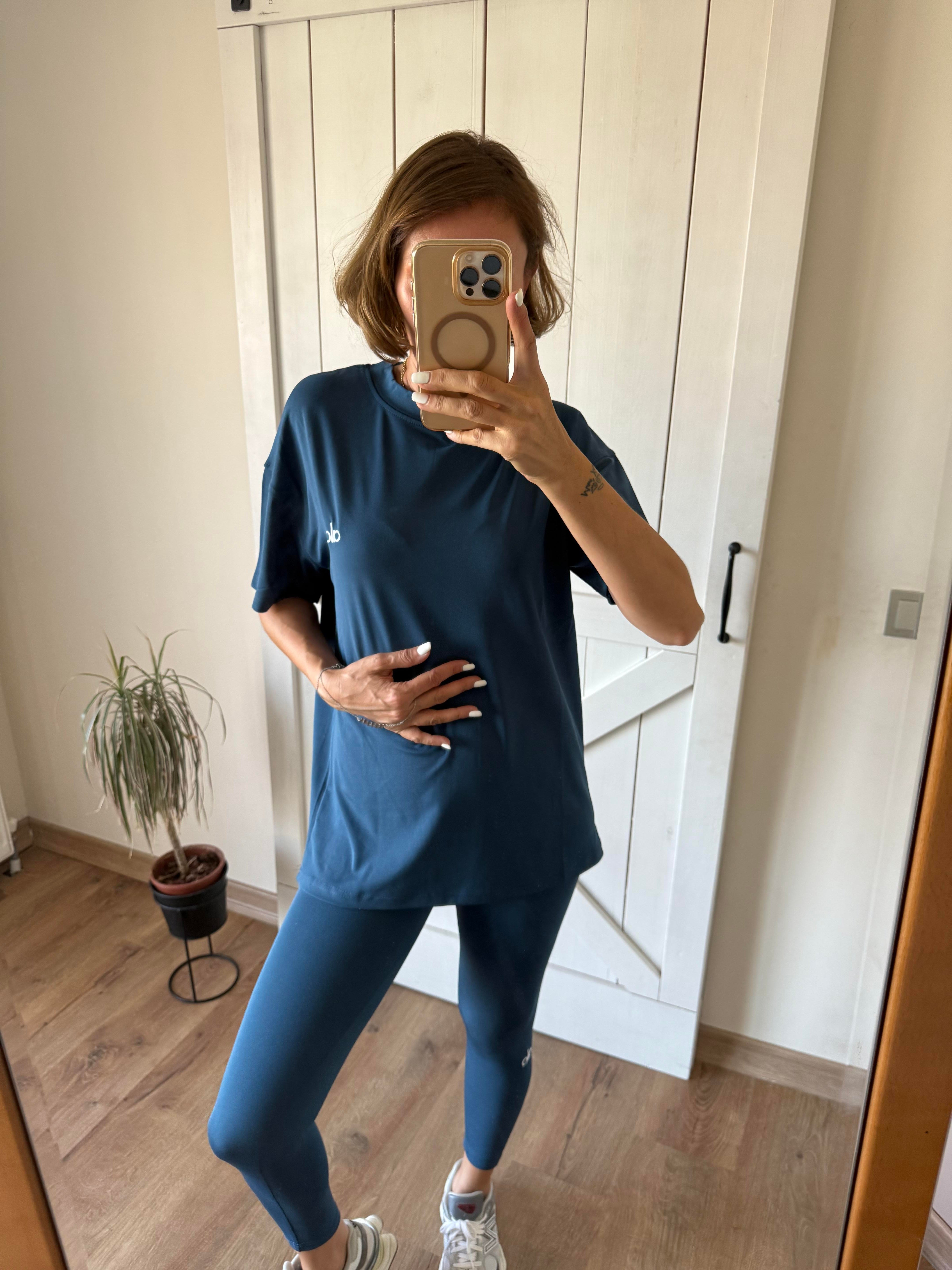 Aloha Petrol Mavisi Tshirt Tayt Takım