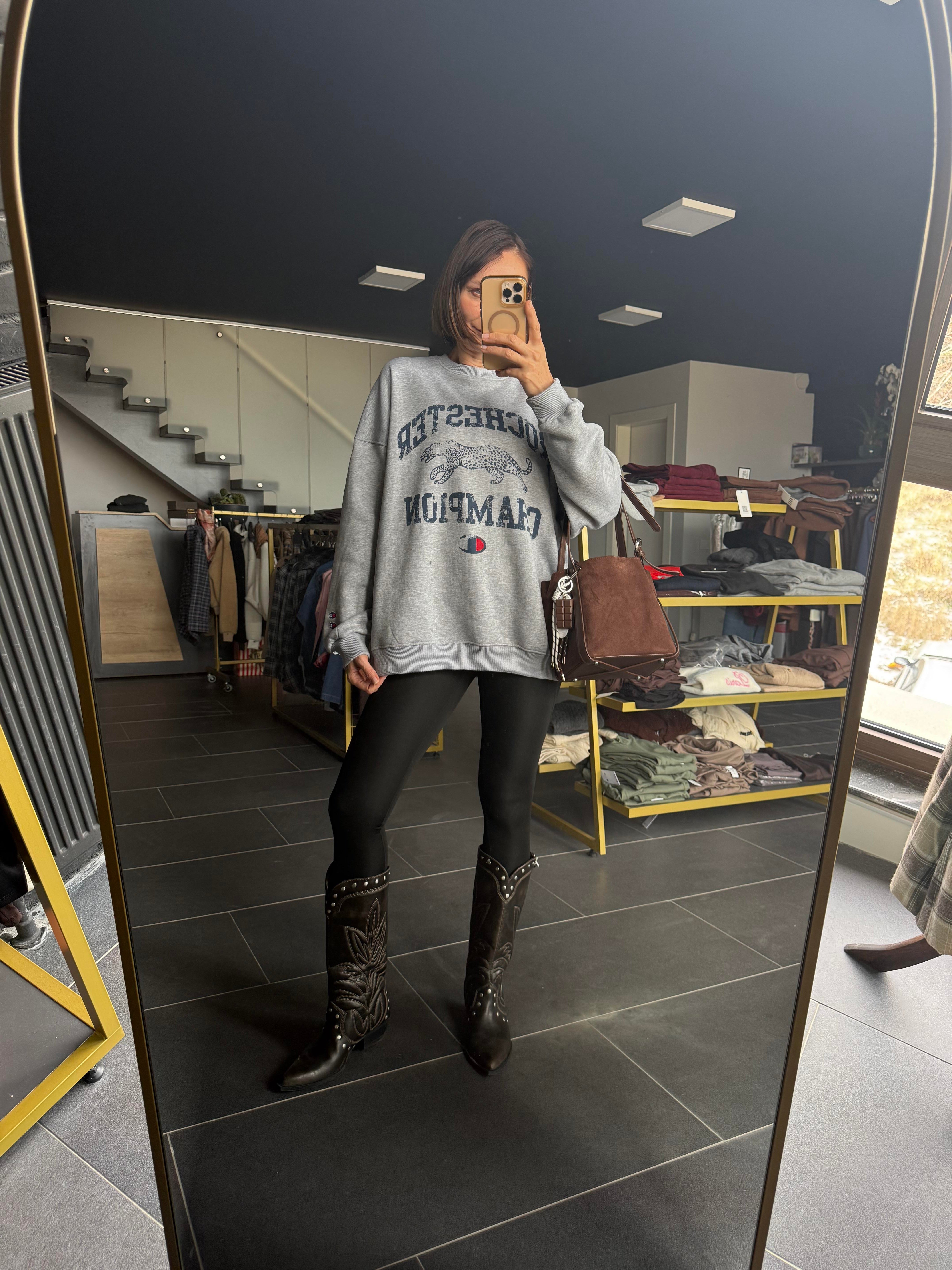 Aloha Şardonlu Siyah Tayt