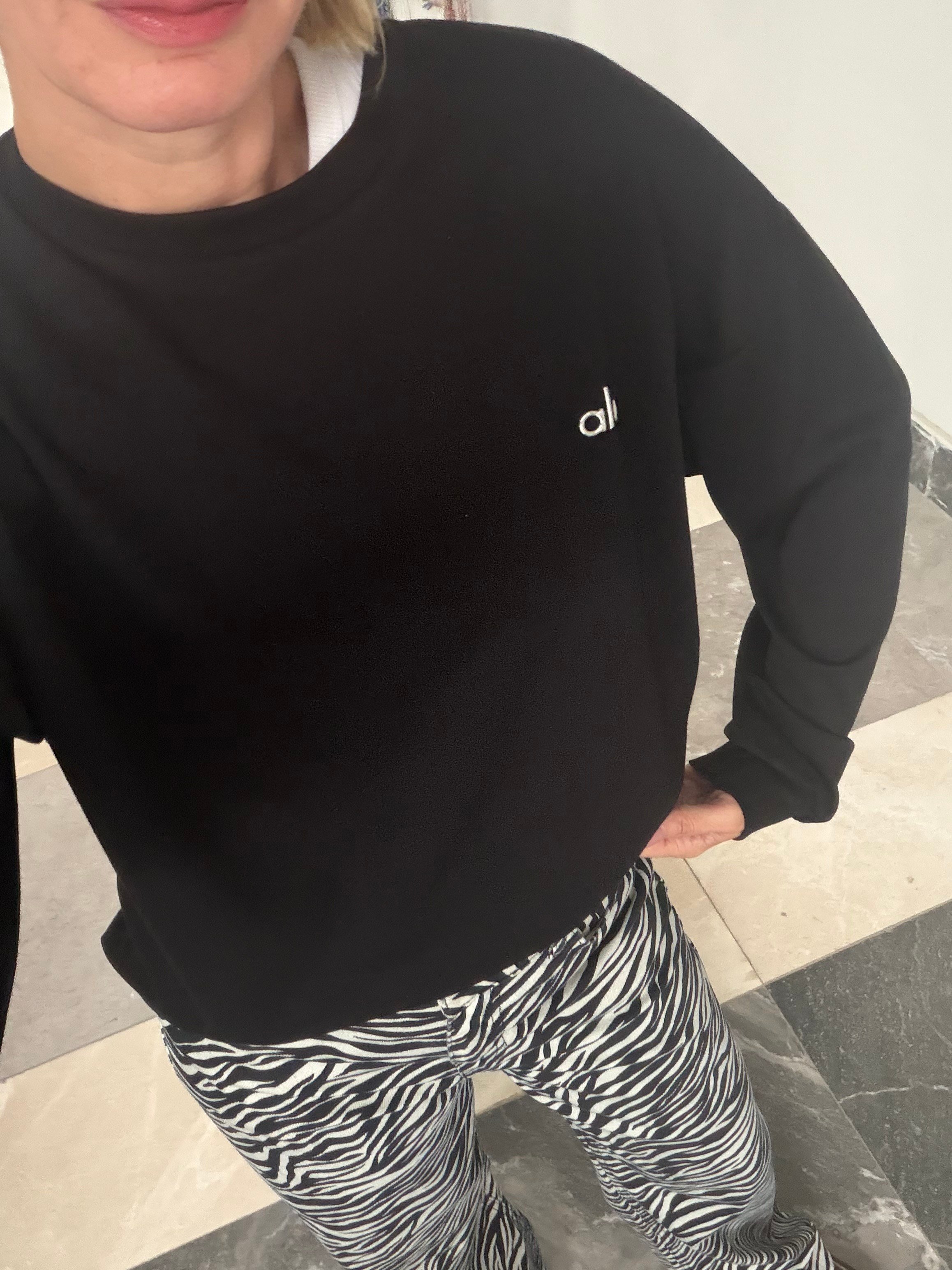 Aloha Siyah Reflektör Baskılı Sweat