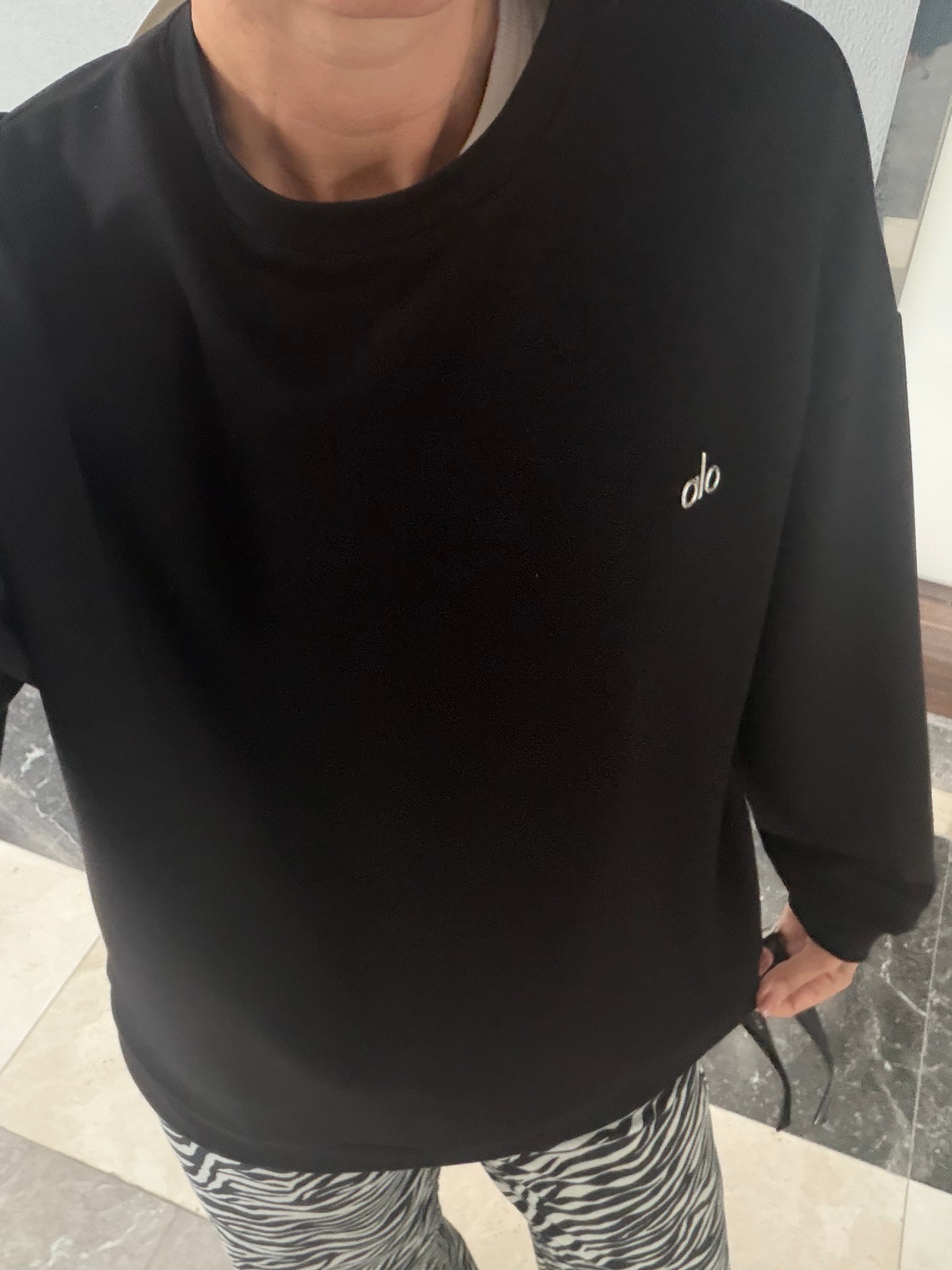 Aloha Siyah Reflektör Baskılı Sweat