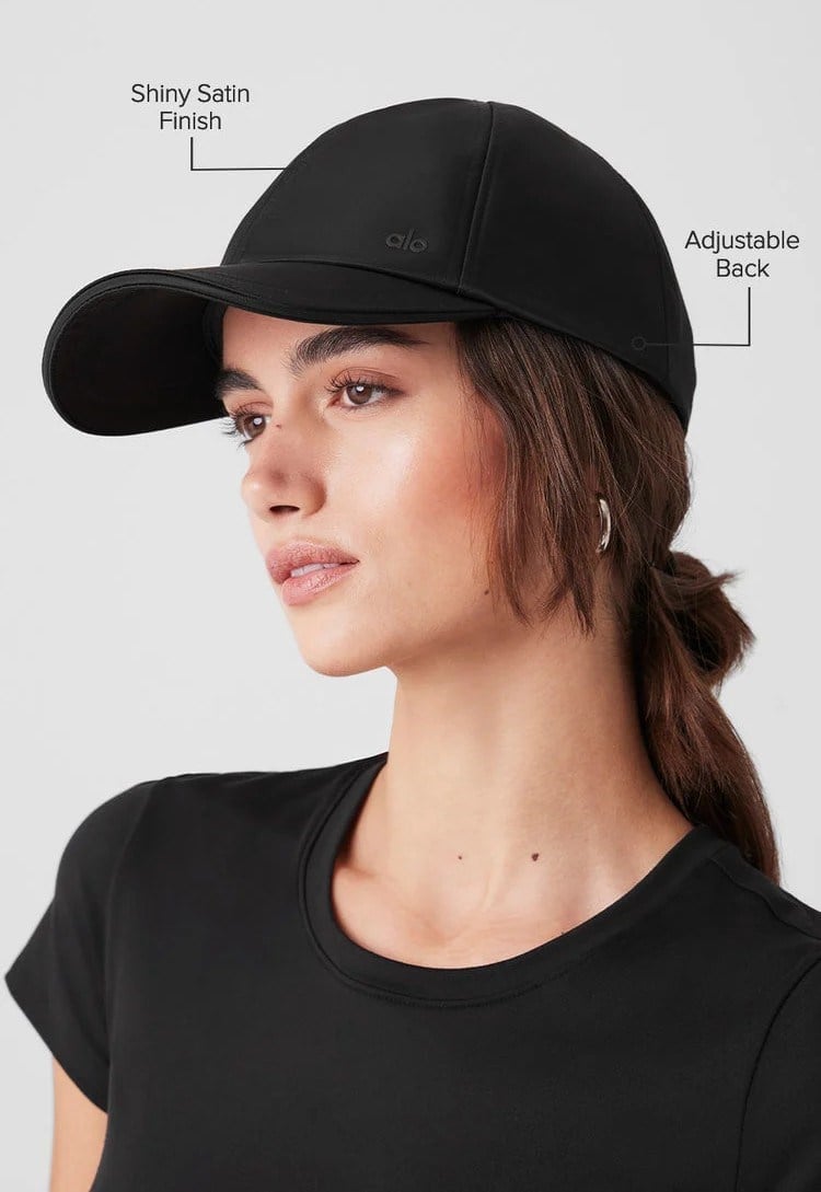 Aloha Siyah Satin Off-Duty Cap Black