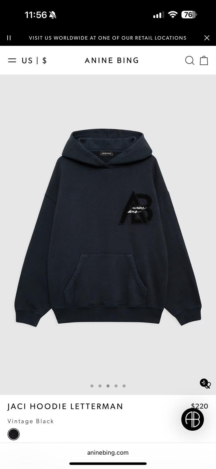 Aninee Siyah Kapüşonlu Sweatshirt