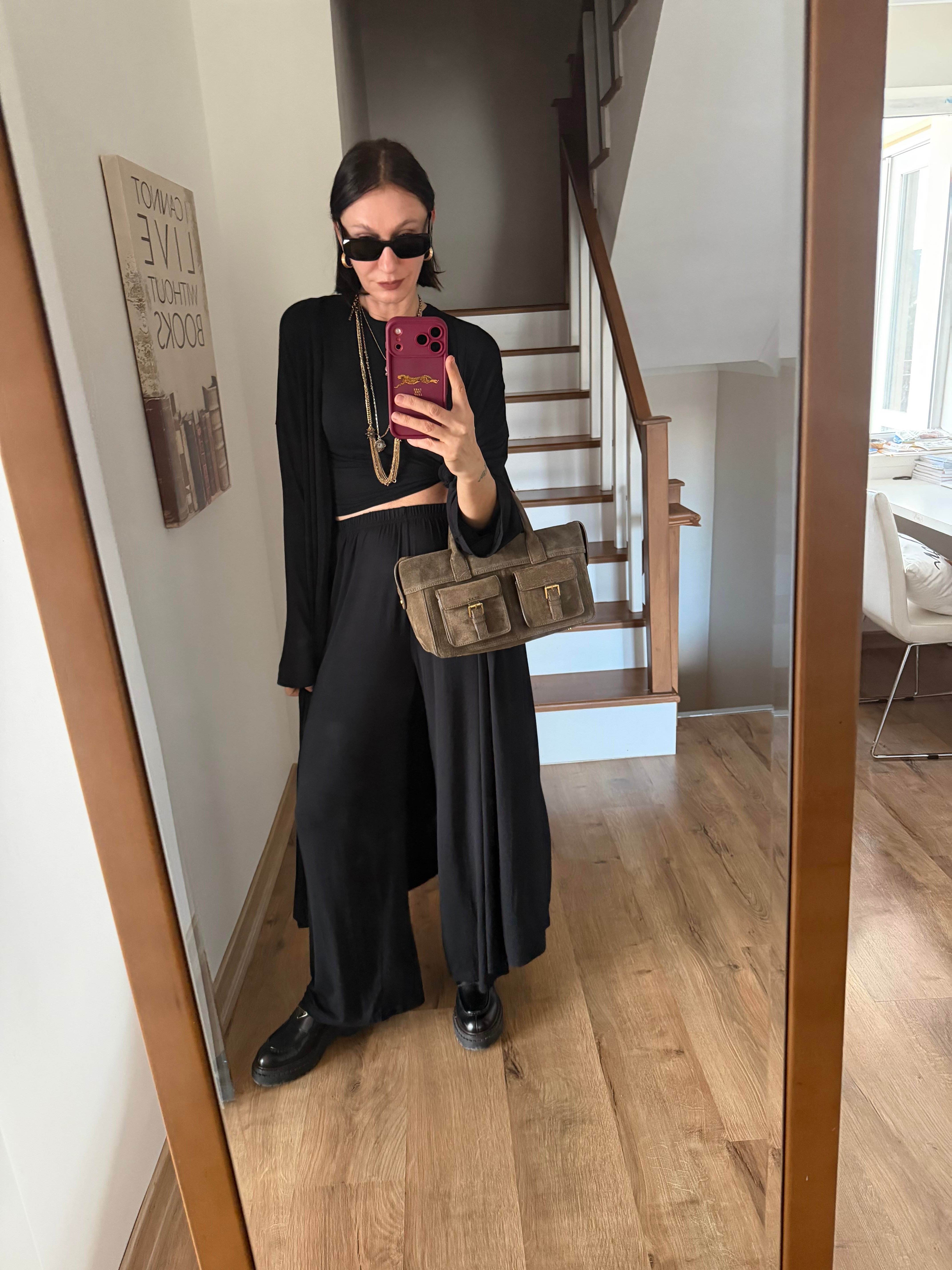 Antrasit Üçlü Basic Kimono Takım