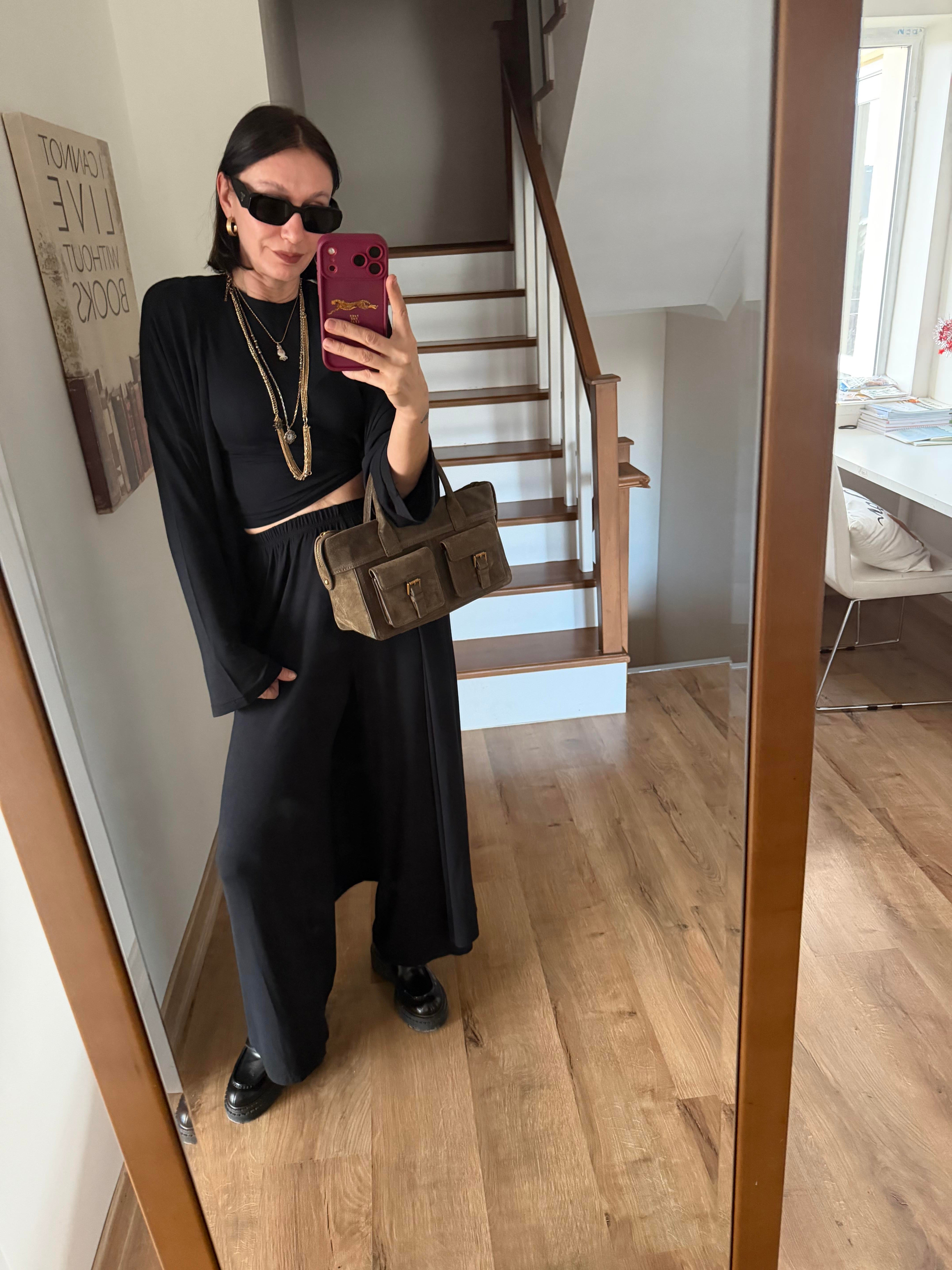 Antrasit Üçlü Basic Kimono Takım