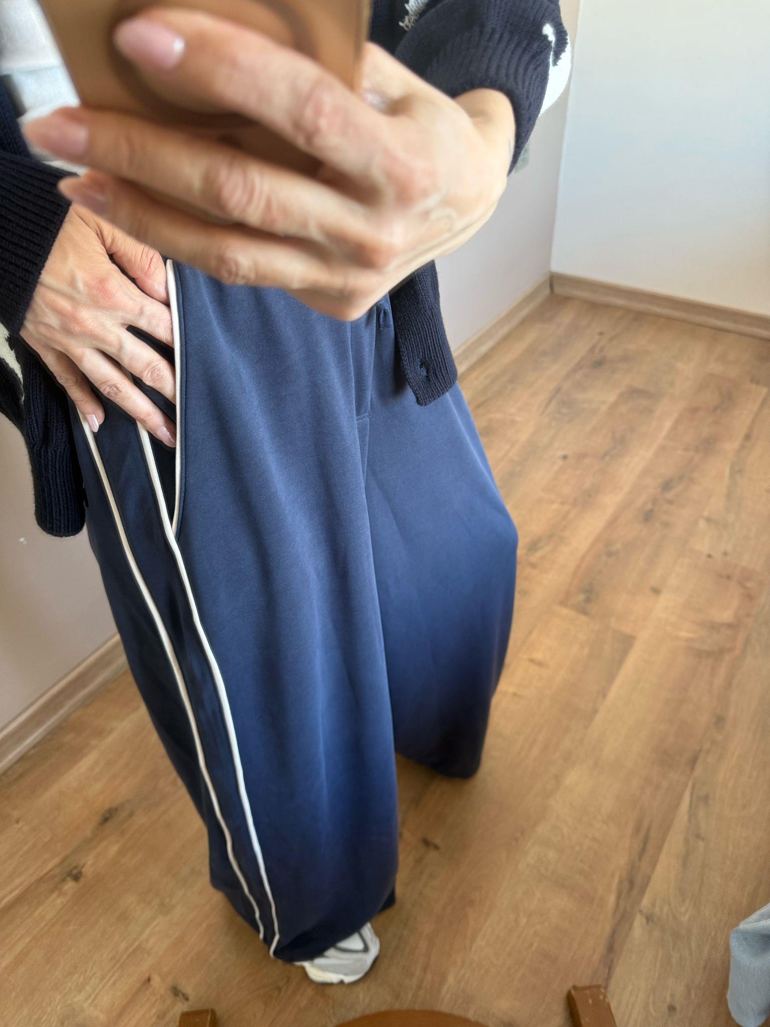 Antrasit Yandan Gipe Detaylı Beli Lastikli Bol Paça Pantolon