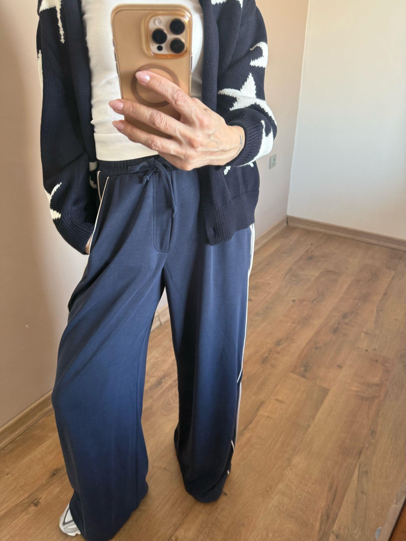 Antrasit Yandan Gipe Detaylı Beli Lastikli Bol Paça Pantolon