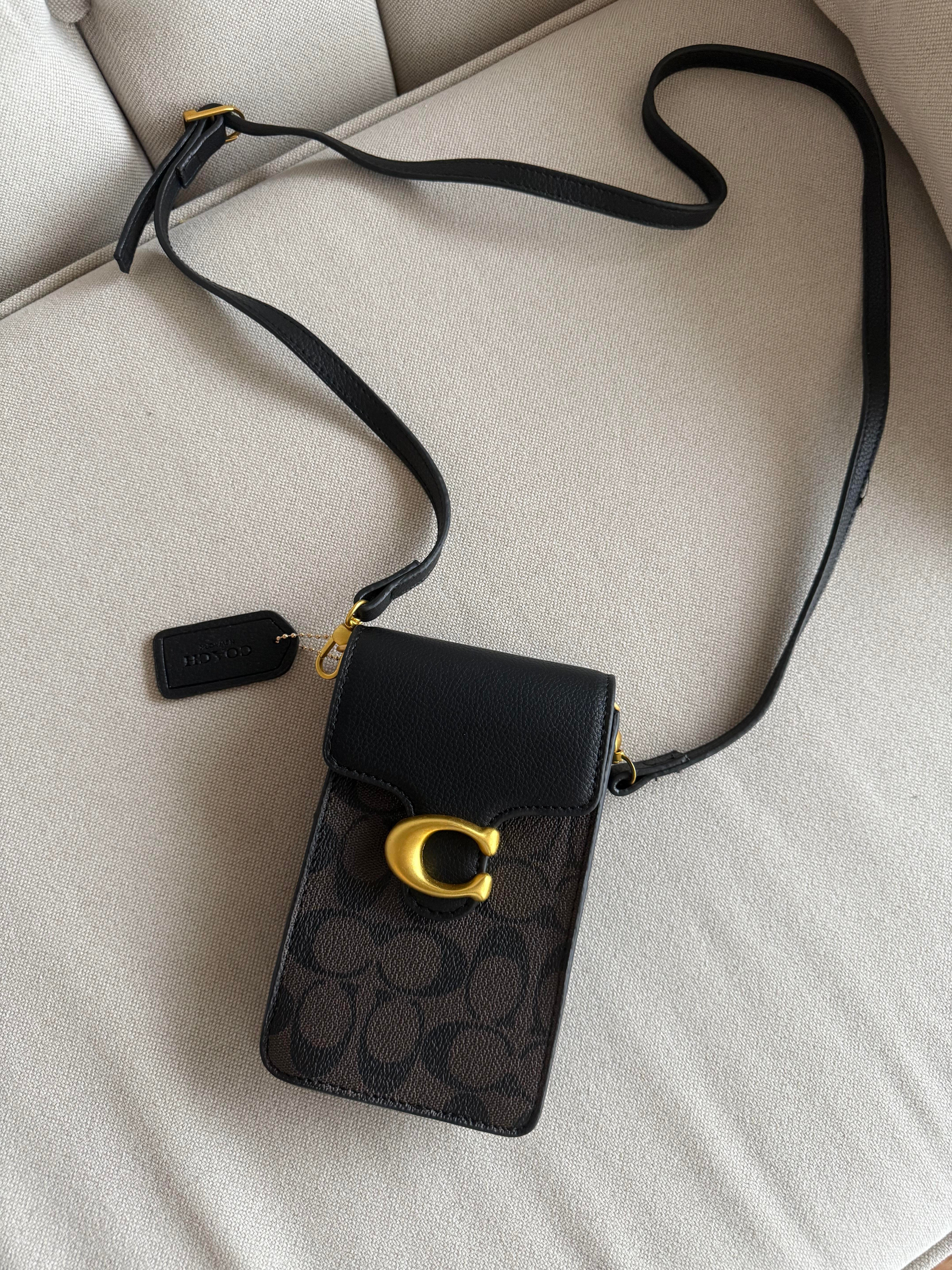 Askılı Telefonluk Siyah Taba Baskılı